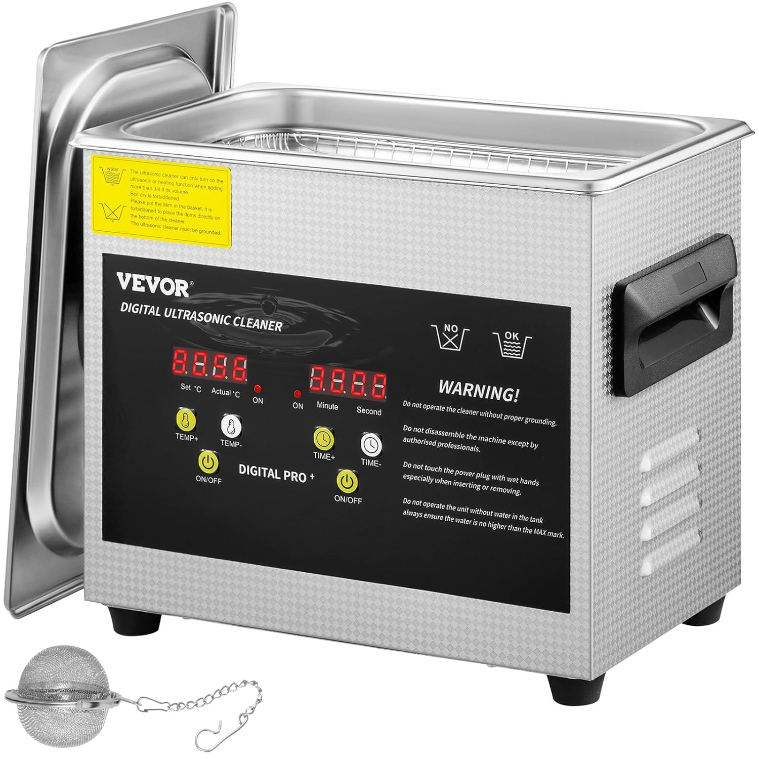 vevor 3l upgraded ultrasonic cleaner 200w heater 120w ultrasound professional digital laboratory ultrasonic parts cleaner with heating timer for cleaning jewelry jars