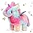 Hopearl Walking Unicorn with Glowing Horn Interactive Electronic Pet Plush Unicorn Toy with Sounds and Movements Animated Gift for Toddlers Birthday, Rainbow, 7\'\'
