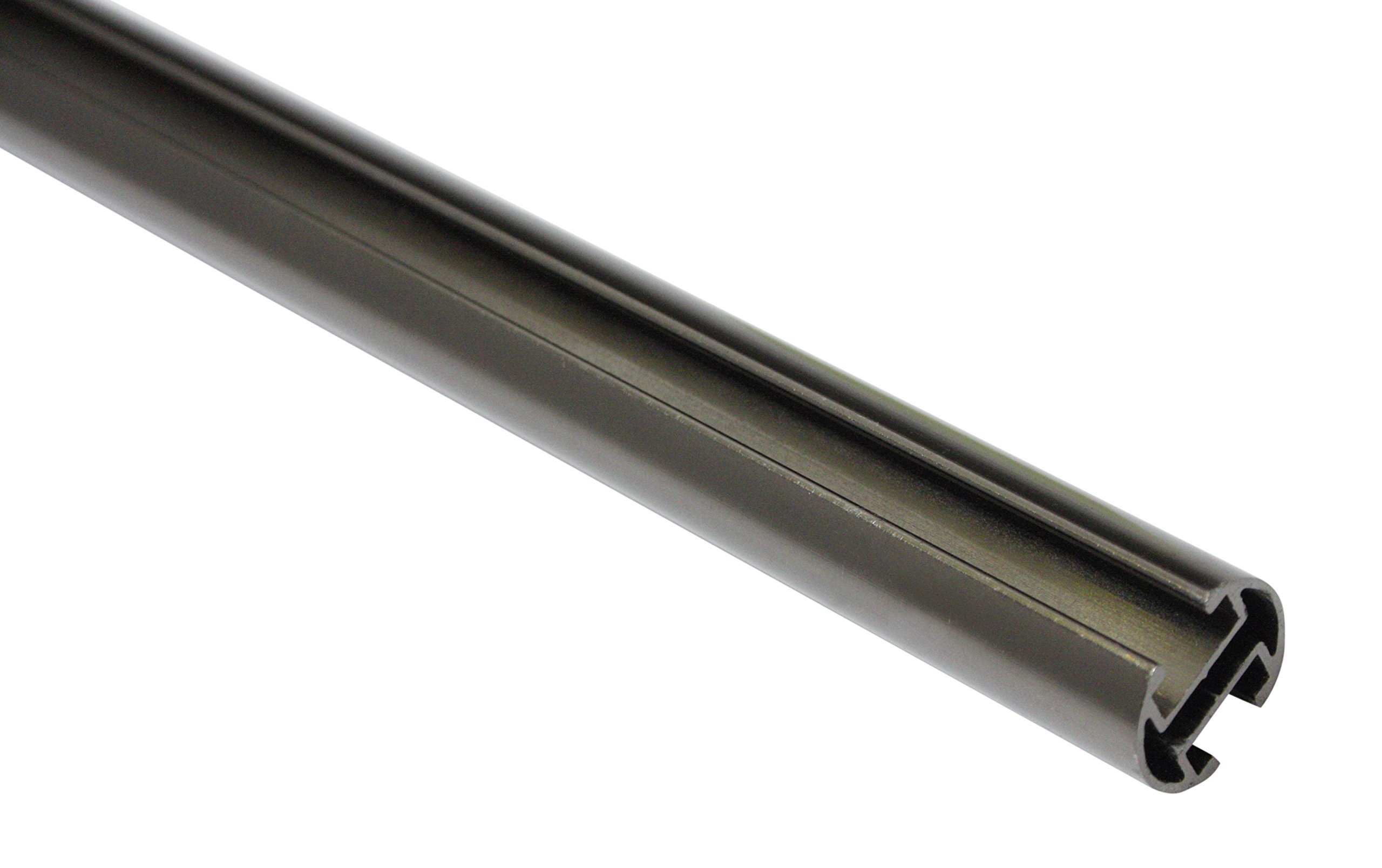 Gardinia Curtain Rod, Metal Rod with Inner Tracks, Chicago Series, 20 mm Diameter, 160 cm Long, Titanium