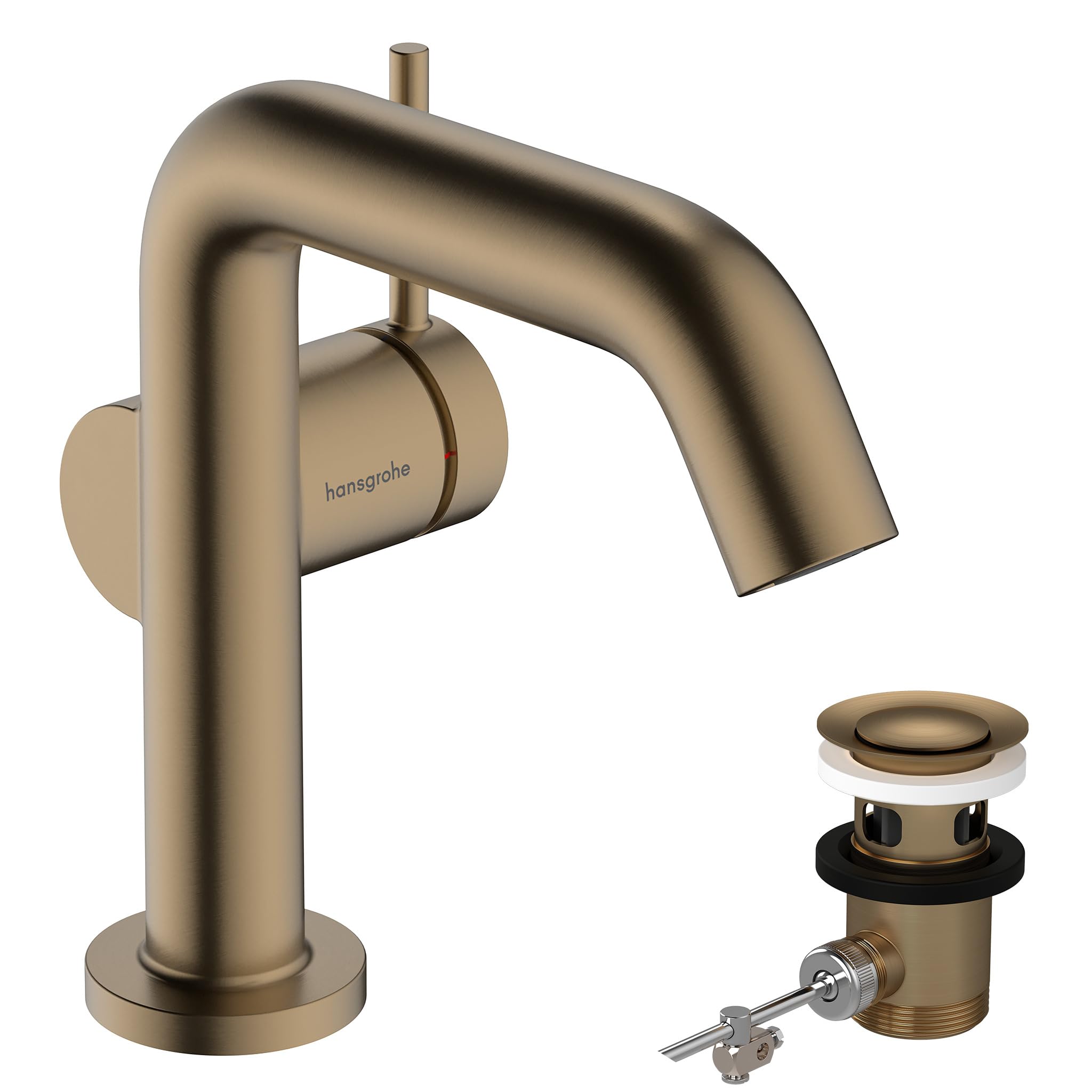 Mitigeur de lavabo 110mm hansgrohe Tecturis S bronze avec système de vidage à tirette