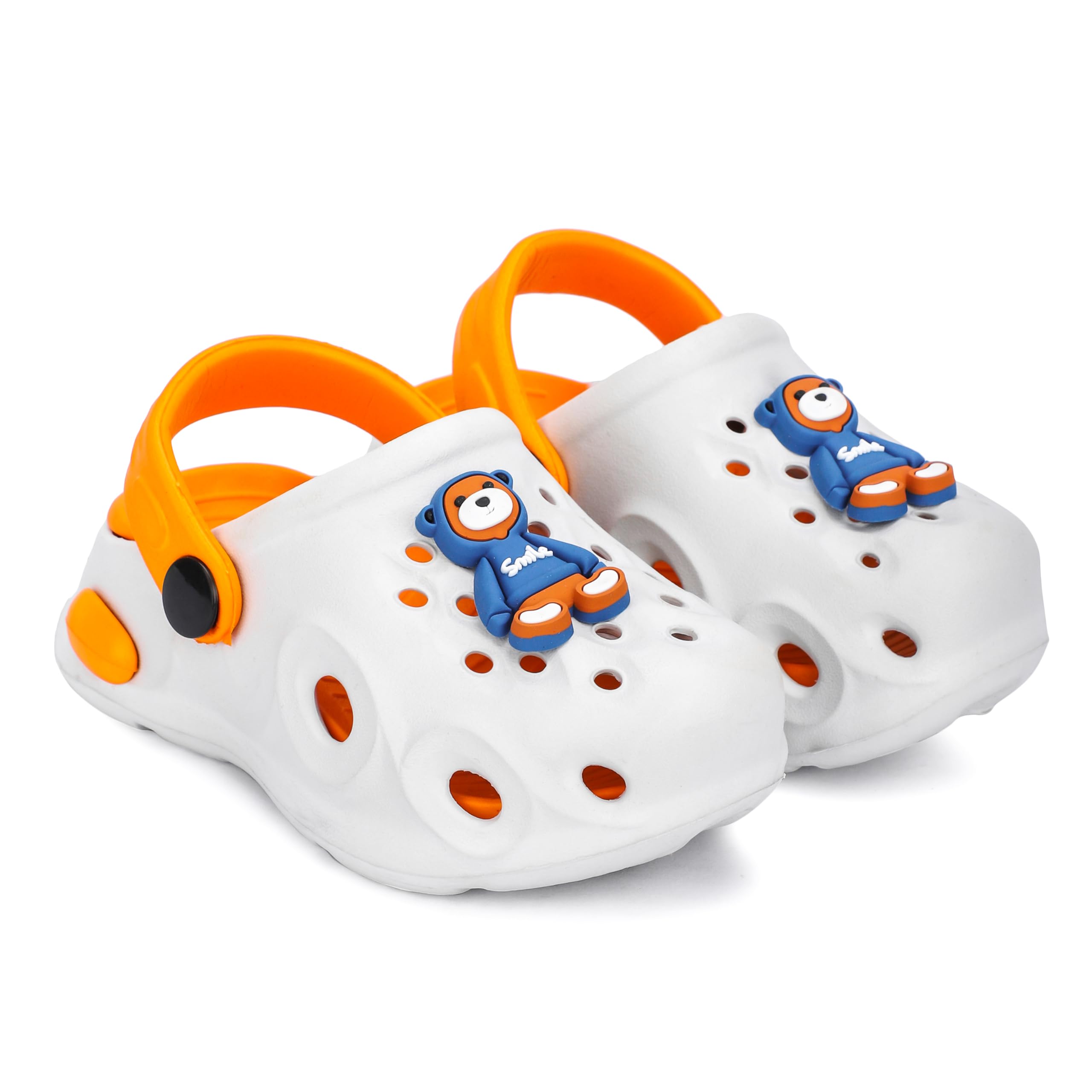 GLJ, Naughty Little Tiger,Kids and Toddler Clogs, 1 Years to 3.5 Years White Orange 3