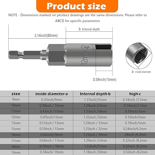 Miniatura 3 de Juego de destornilladores de tuerca de ala eléctrica de 1/4 de pulgada, destornillador de tuerca hexagonal, tuercas de ala de ranura, llaves de vaso