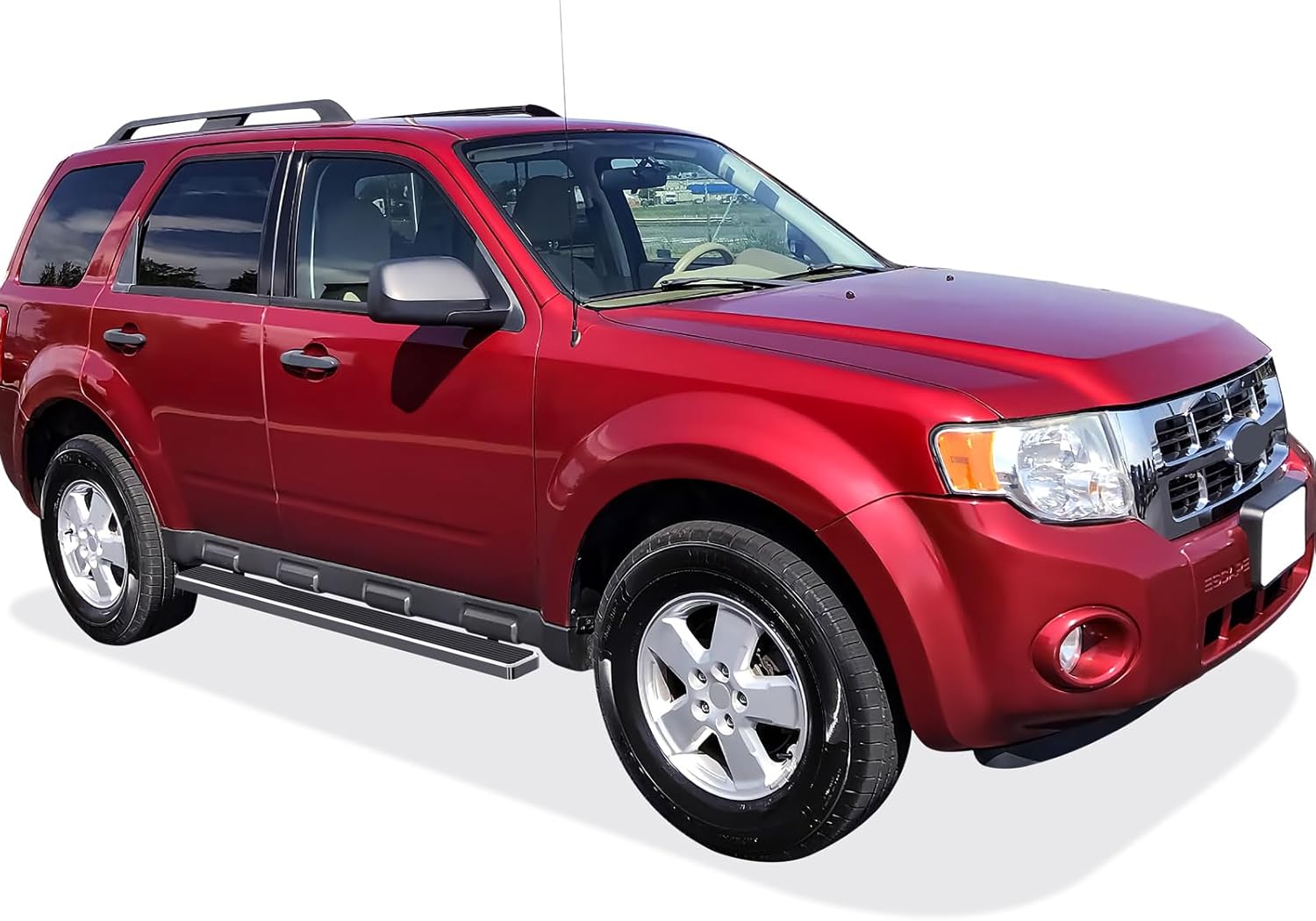 APS Running Boards (Nerf Bars Side Steps Step Bars) Compatible with Ford Escape 2008-2012 & Mazda Tribute 08-11 & Mercury Mariner 08-10 (Silver 5in 304 Stainless Steel)