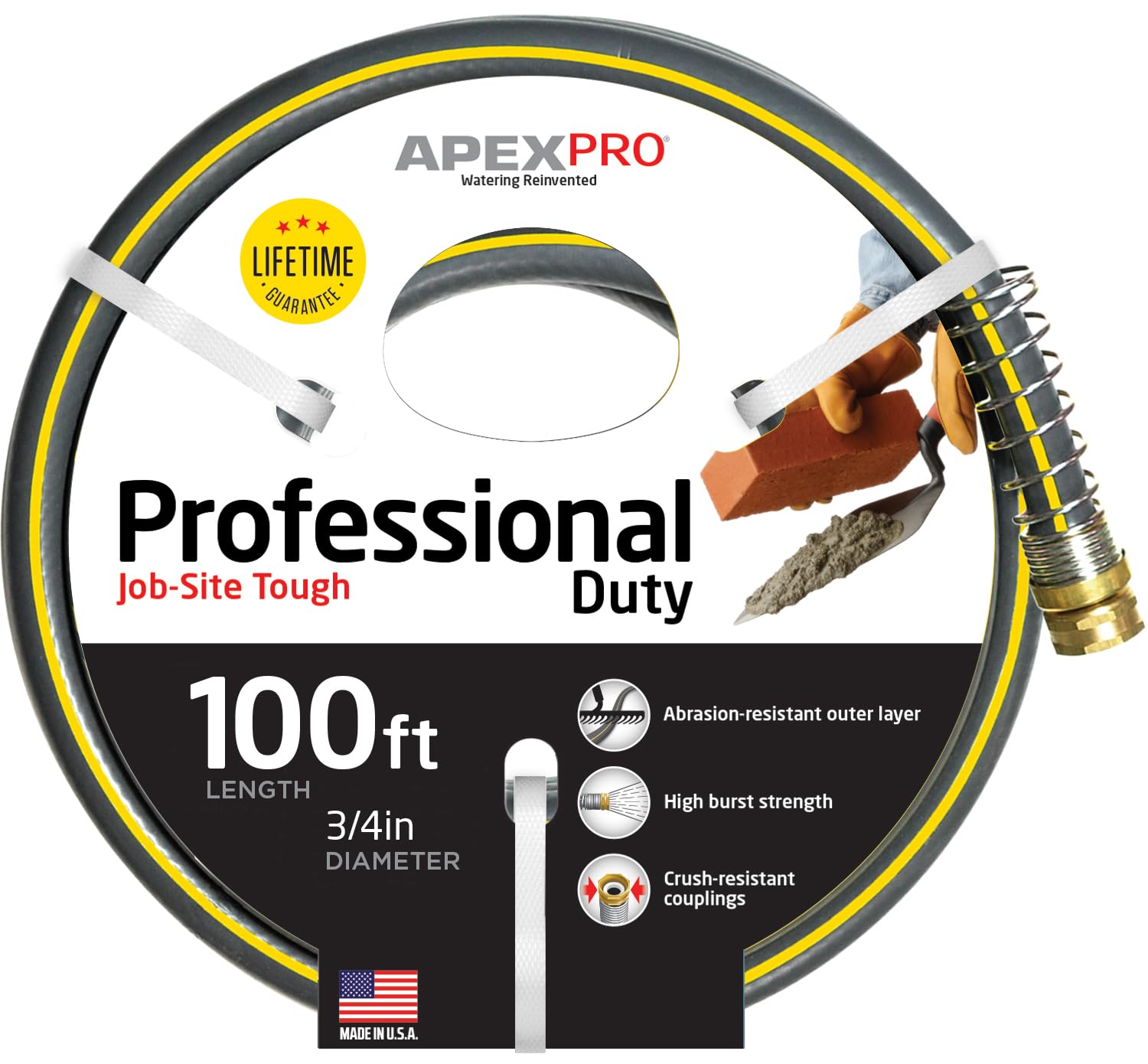 Apex 988VR-100 Garden Hose, 3/4-Inch by 100-Feet, Gray