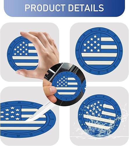Miniatura 3 de Pack-4 posavasos para automóvil, 2.75 pulgadas, antideslizante, a prueba de golpes, tapete integrado para bebidas, posavasos decorativos creativos