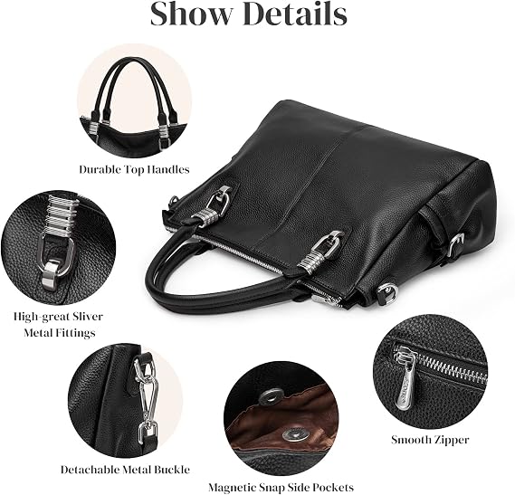 S-ZONE Women Genuine Leather Handbag Shoulder Purse Satchel Tote Crossbody Bag