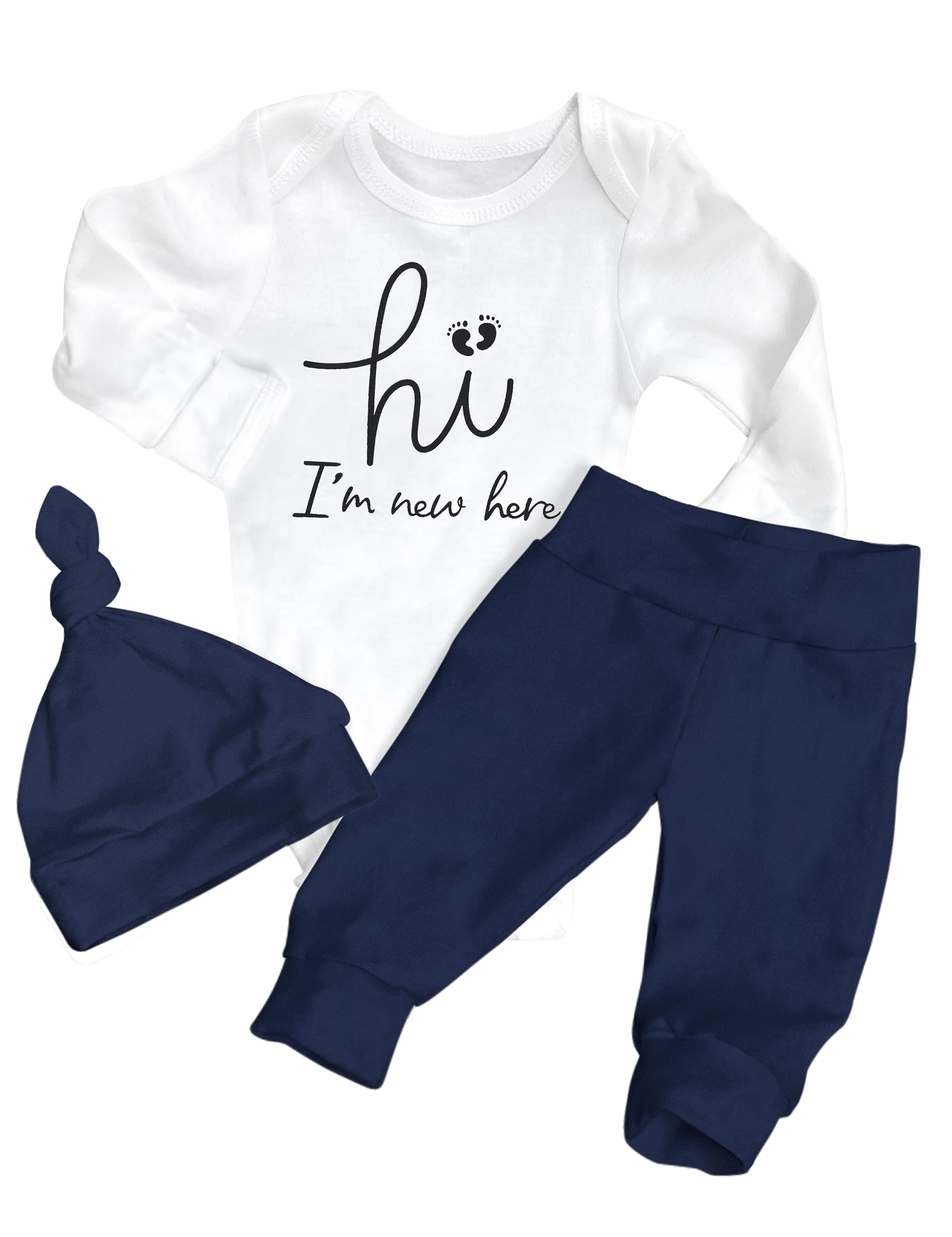 AGAPENG Baby Boy Clothes Newborn Boy Outfits Infant Letter Print Romper Long Pants Hat 3PCS Baby Boy's Clothing