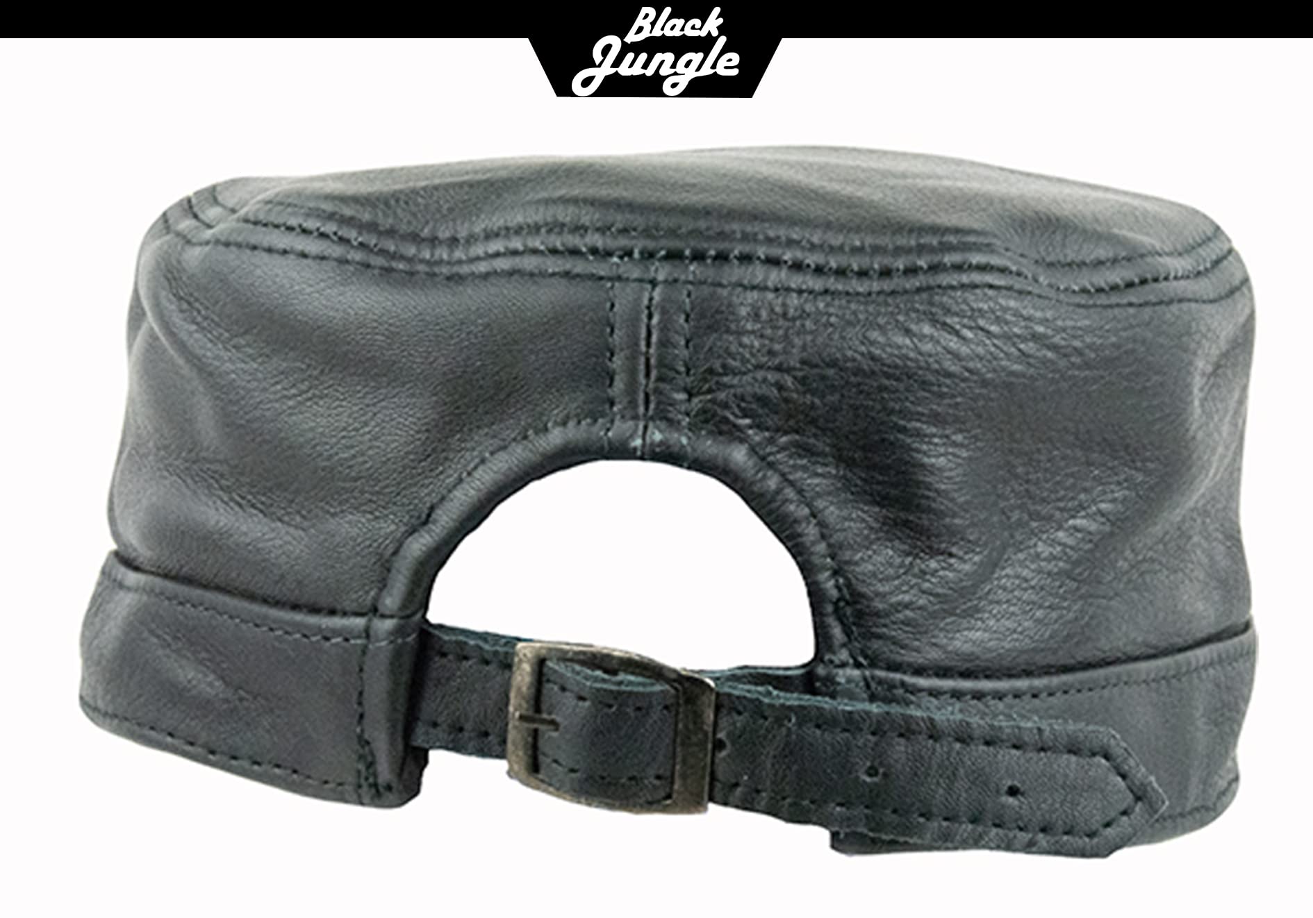 Black Jungle Castro Army Cap skórzana czapka wojskowa, czapka motocyklowa, rozmiar uniwersalny, czarny, jeden rozmiar