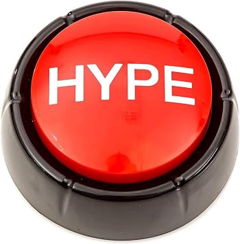 Sound RX The Hype Button Hip Hop Air Horn Sound Effect Button DJ Party Noise Maker, Funny Desk Toy & Celebration Buzzer Batteries Included