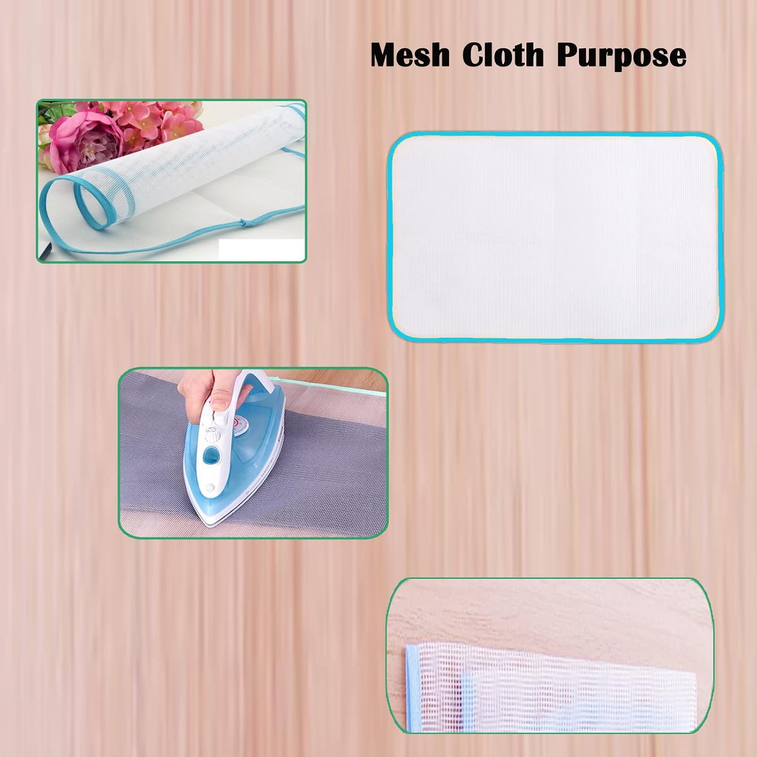 5 Packs Household Ironing Cloth, Protective Scorch Saving Mesh,Reusable Ironing Scorch Mesh Cloth, Heat Resistant Ironing Pressing Pad is Suitable for Home and Travel Use(35 * 50)