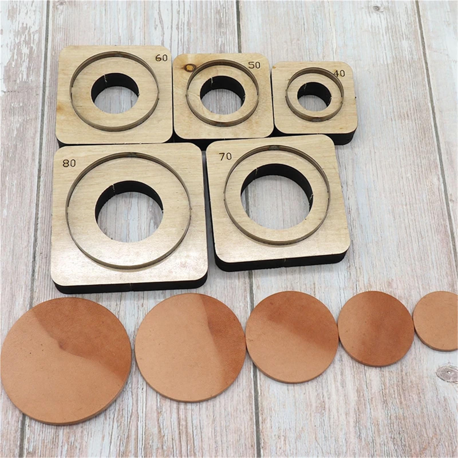 Troquel de corte Circular de hoja de acero japonés Premium for manualidades de PU, papel y silicona, molde cortador redondo duradero, 1 ud.(250mm)