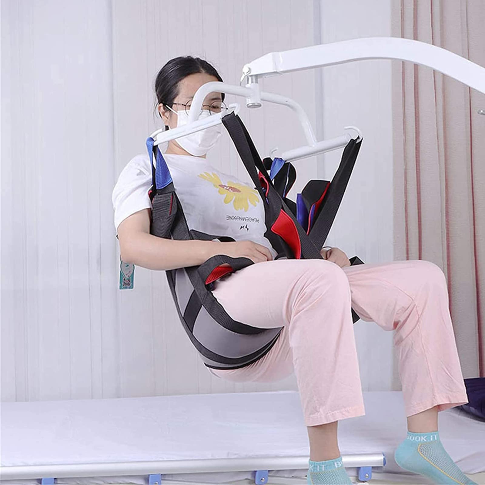 Paciente Honda Levantador Grúa,Arnés de Elevación para Inodoro,Elevador de Paciente Arnés de Elevación para Paciente de Cuerpo Completo con Arnés para Inodoro,para Discapacitados A