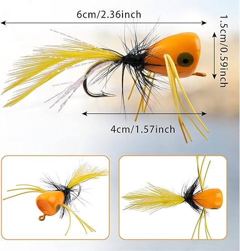 Miniatura 4 de Kit de señuelos de pesca con mosca, kit de señuelos de pesca con mosca, moscas para pesca con mosca, cebo colorido, moscas de pesca con mosca seca