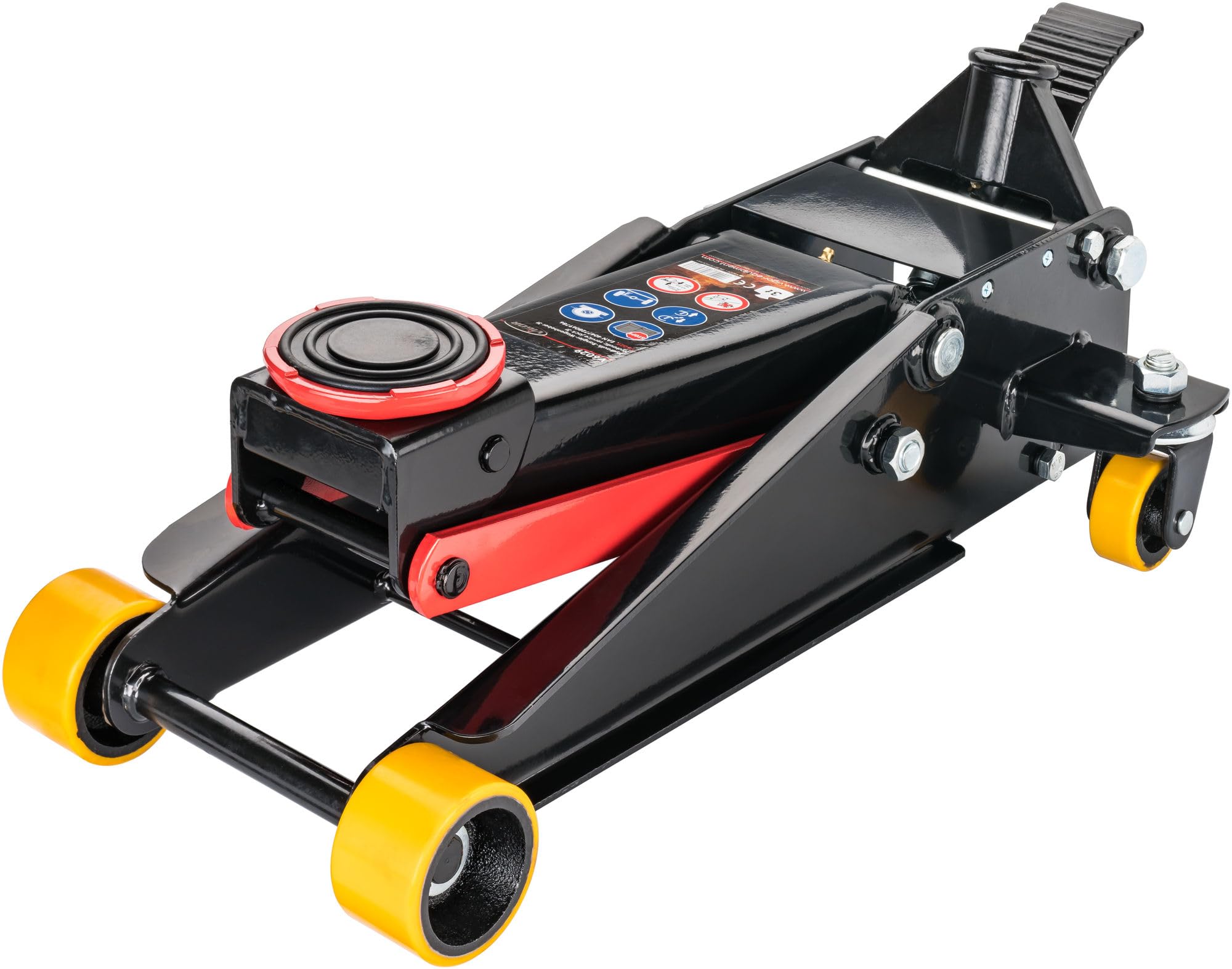 Vigor V6029 - Gato hidráulico (carga máxima: hasta 3 t, peso: 31 kg), color negro y rojo