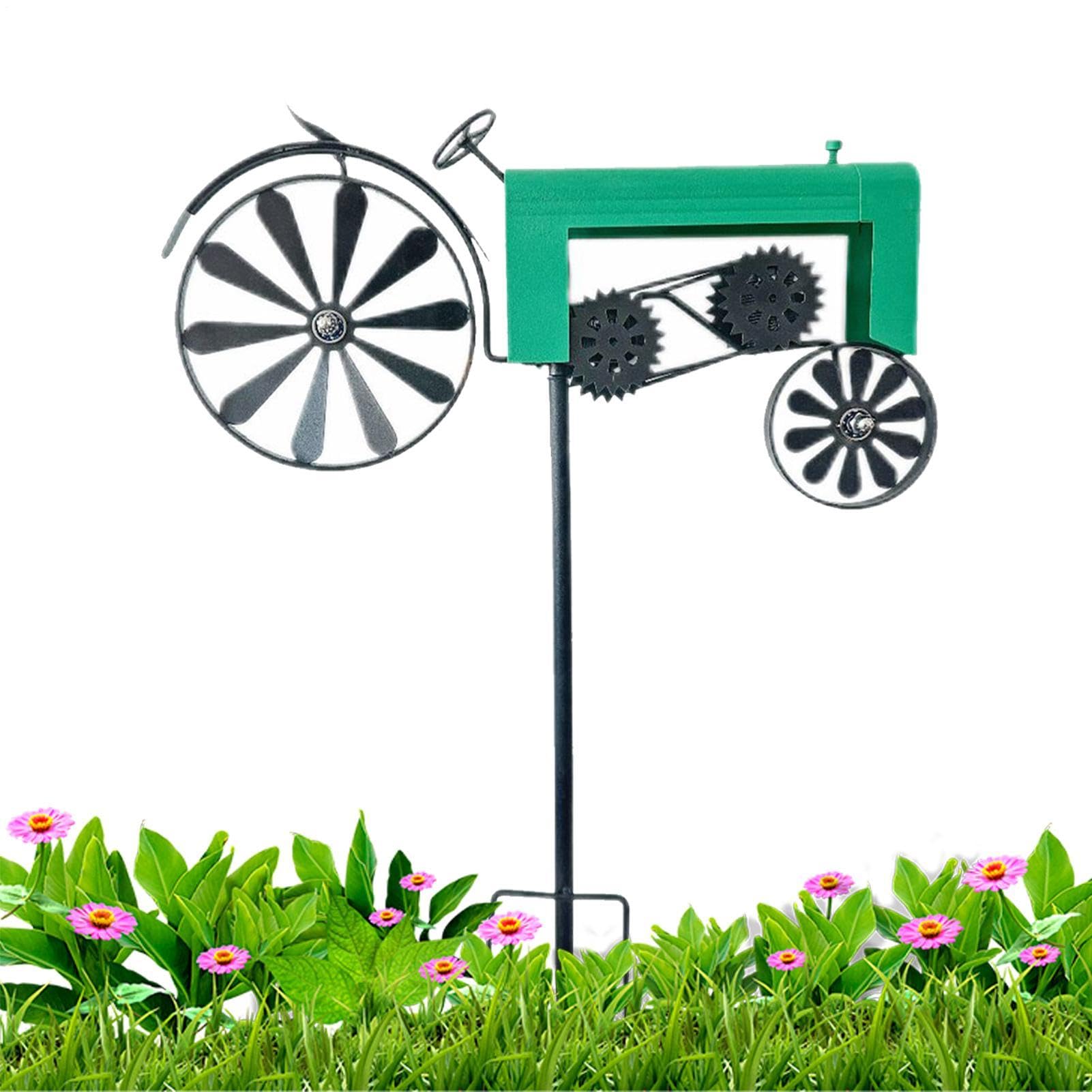 Sculpture cinétique tracteur en métal durable pour une décoration de jardin