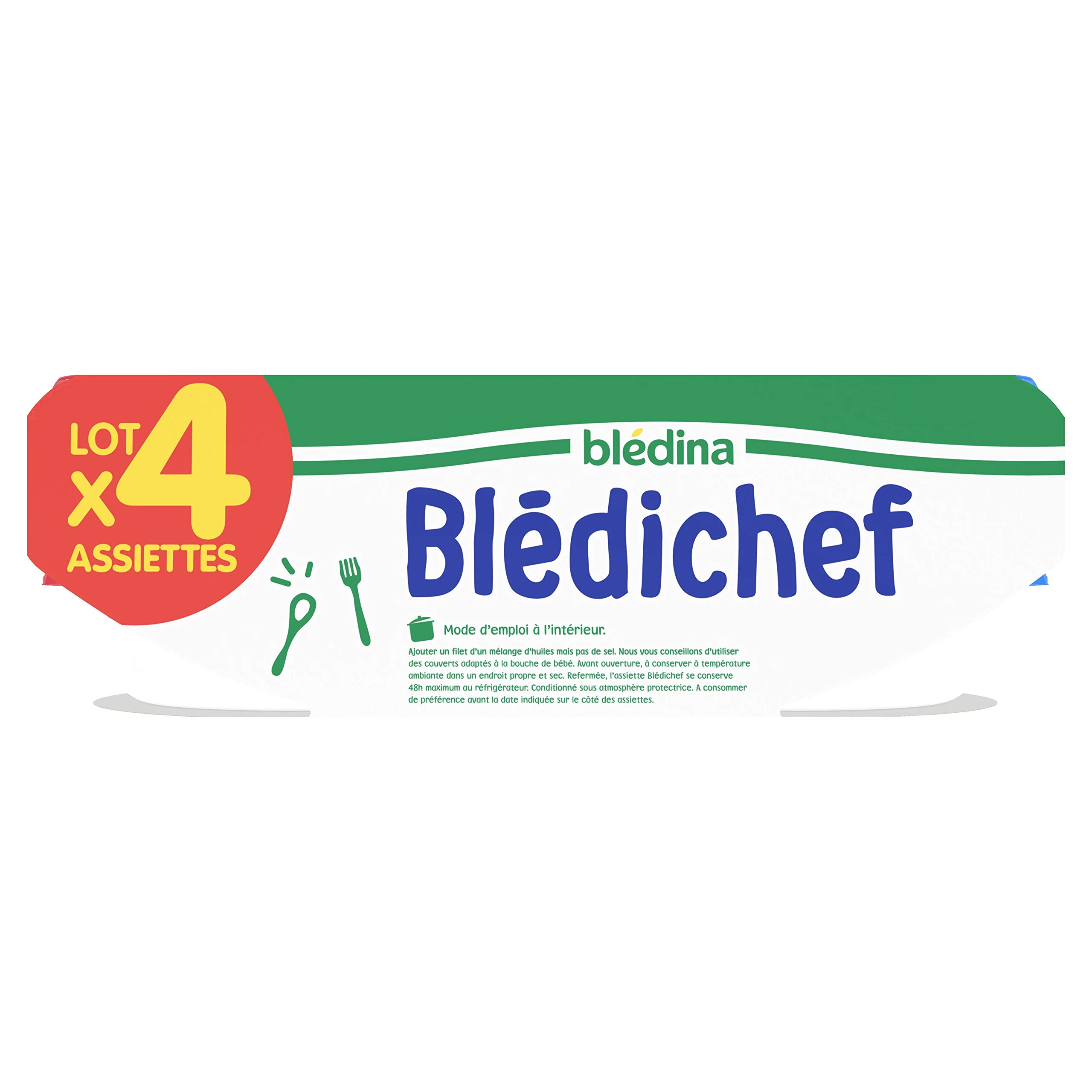 Blédina - Blédichef - Repas Bébé 18 Mois - 12 Plats Légumes Volaille Basquaise - 12 Plats Légumes Lieu - Petits Morceaux - Dès 18 Mois - 24 Assiettes (L'emballage peut varier)