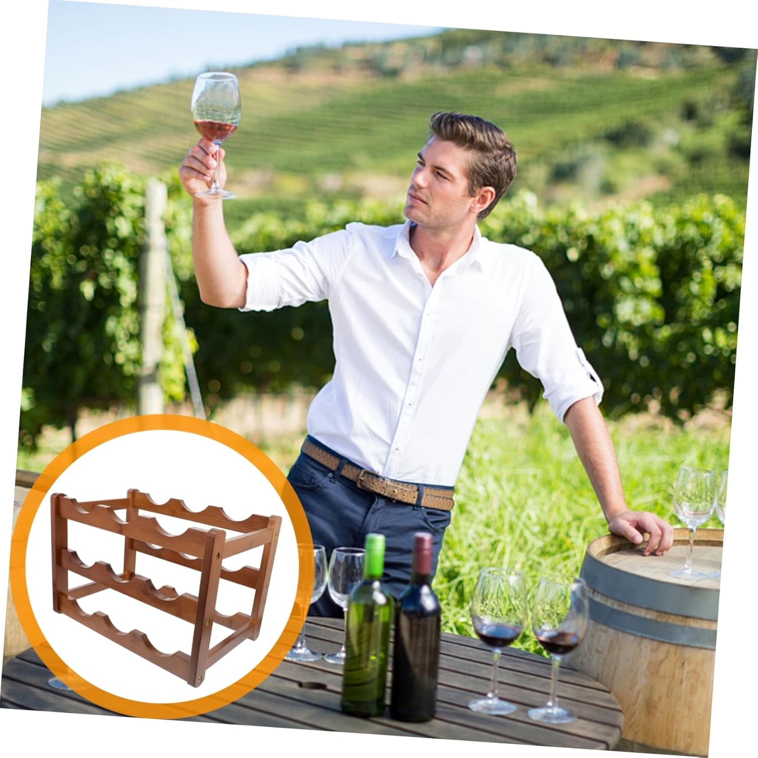 Wine Organizer Rack Wine Display Stand for Home Bar Kitchen and Dining Room to Bottles Neat Storage Rounded Corners