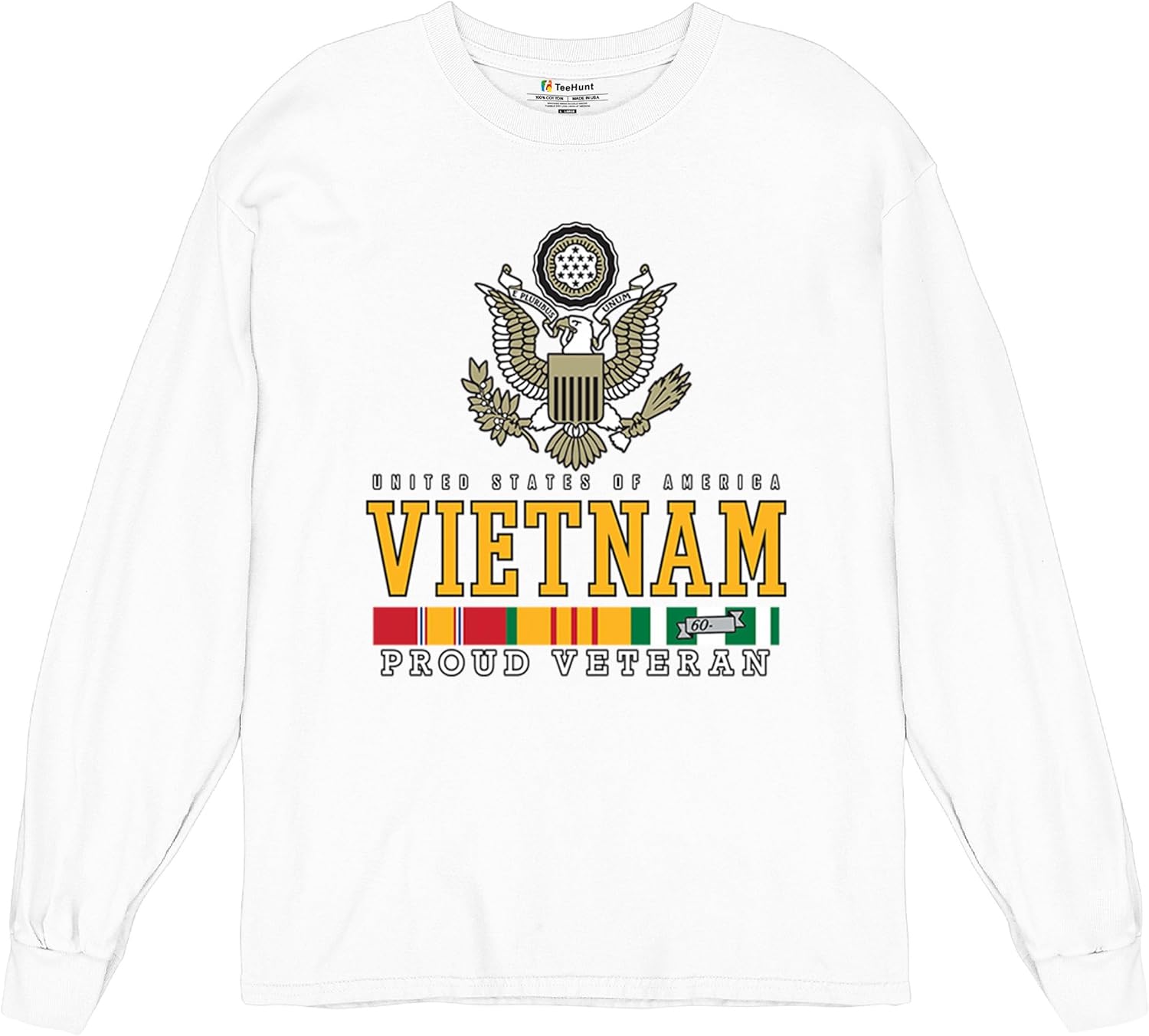 Vietnam War Proud Veteran Long Sleeve T-Shirt American Army Vet Saigon Serve Defend Freedom DD 214 Soldier Patriotic - Image 5