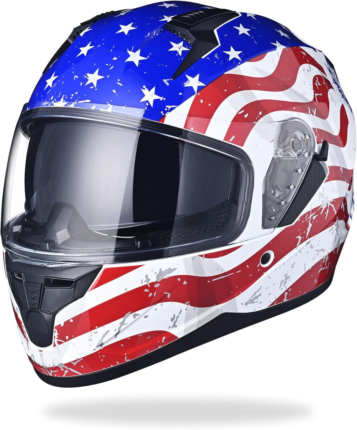 AHR RUN-F Full Face Stars and Stripes Motorcycle Helmet Dual Visor DOT AHR RUN-F Full Face Stars and Stripes Motorcycle Helmet Dual Visor DOT