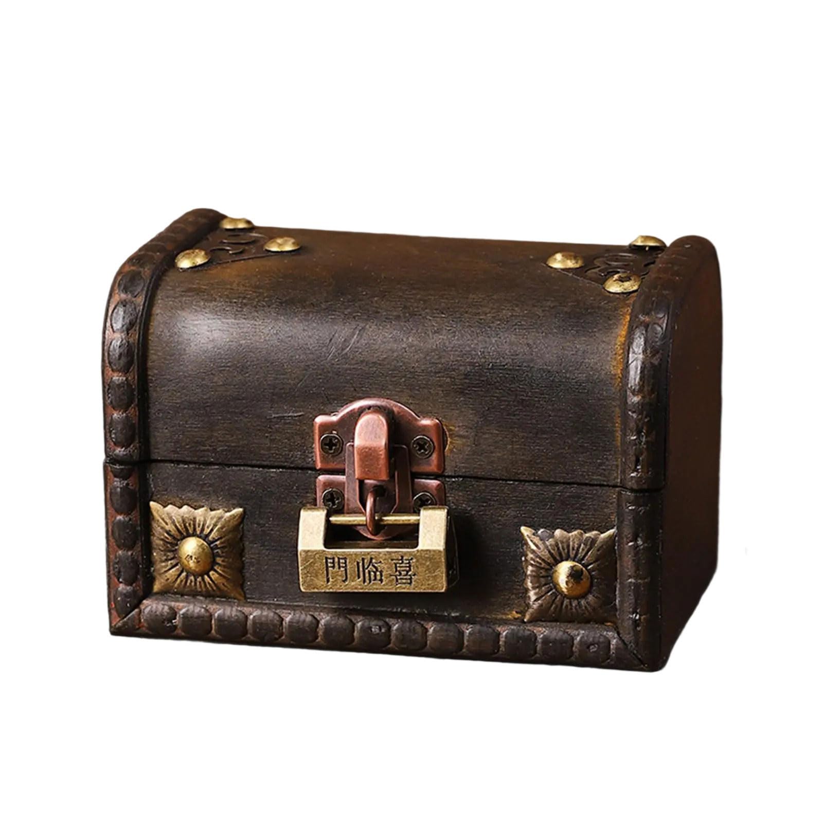 YROHGKPN Classical Wooden Jewelry Box with Lid Storage Container Ideal for Keeping Earrings Bracelets and Sundries Neatly Stored Antique Jewelry Organizers