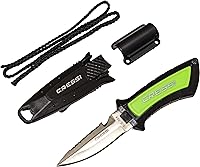 Vista 8 de Cressi Cuchillo de hoja corta para buceo y pesca submarina con funda de liberación rápida y soporte de manguera - Lima: diseñado en Italia