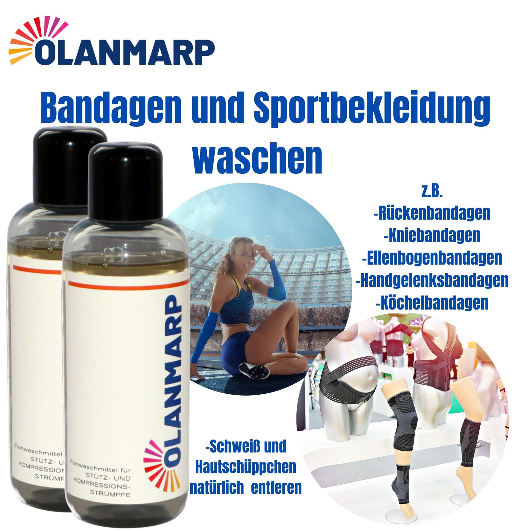 Feinwaschmittel Konzentrat für Kompressionsstrümpfe (480ml) | Flüssigwaschmittel für Stützstrümpfe – Hand- & Maschinenwäsche – schonende Reinigung
