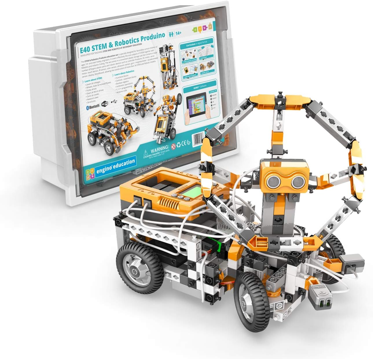 Engino - Classroom & Makerspace Solutions | Robotics Produino Set - Advanced Stem Learning Activities - User-Friendly Coding (34+ Model Options) | Perfect for Home Learning, Multi