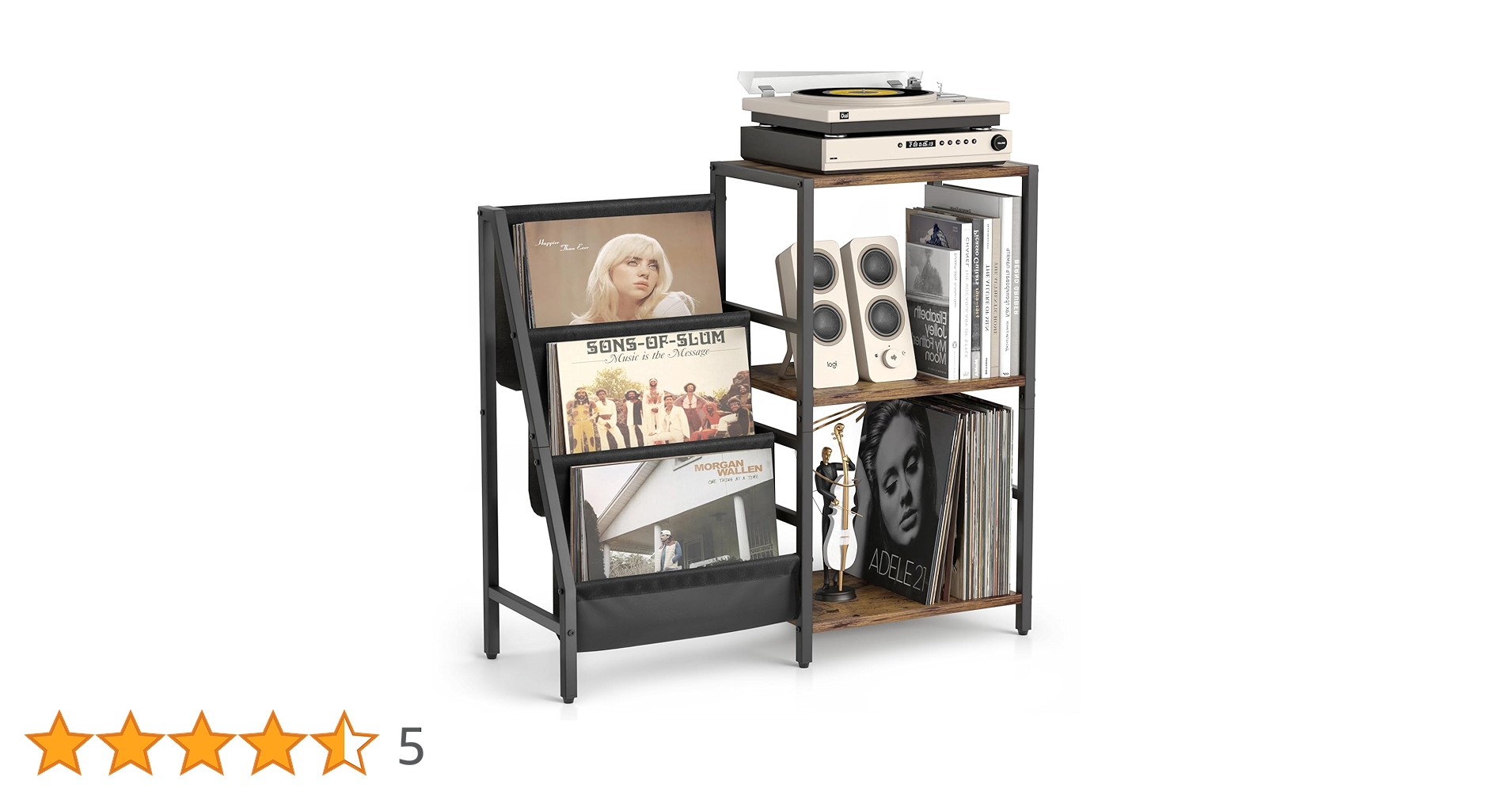 Amazon.co.jp: レコード収納ラック、3段レコードラック、200枚の