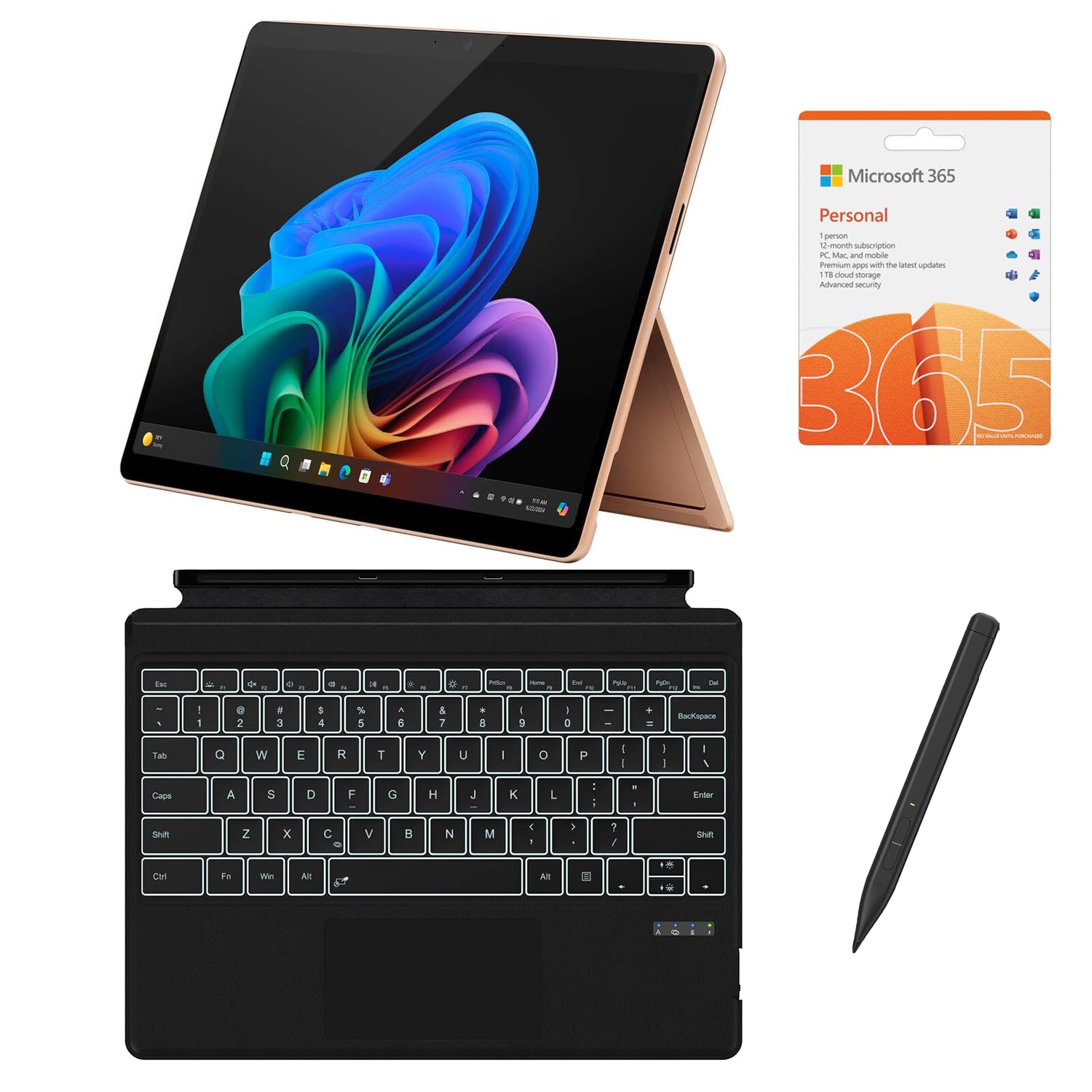 Microsoft Surface Pro 13" 3K 120Hz Touchscreen 2-in-1 Tablet Laptop, 10-Core Snapdragon 45 Tops NPU, 16GB RAM 1TB SSD, Backlit Keyboard, Stylus, MS