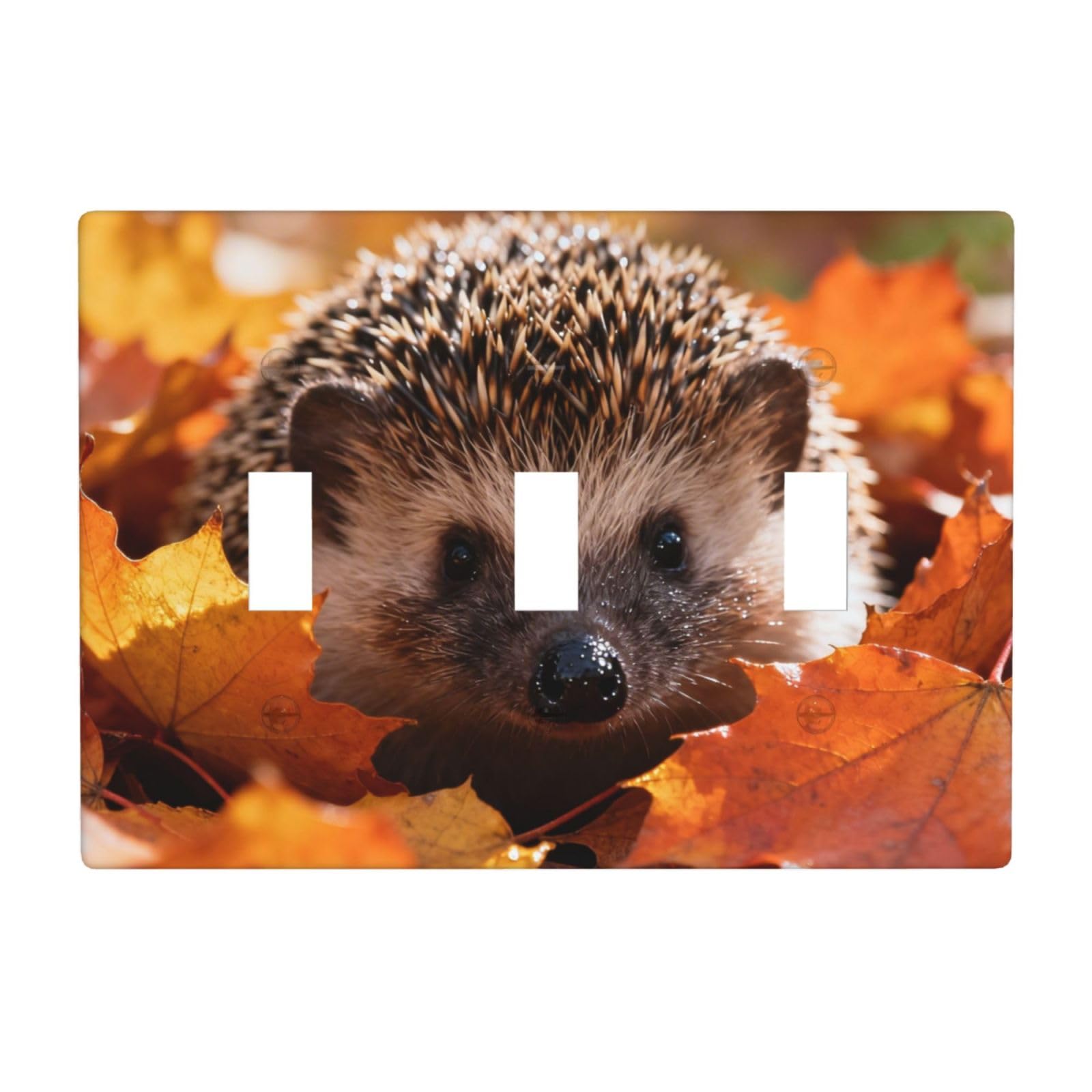 Hedgehog 3 Gang Switch Plate Cover-Unbreakable Polycarbonate Wall Plate, Heat Resistant Toggle Switch Decor for Home