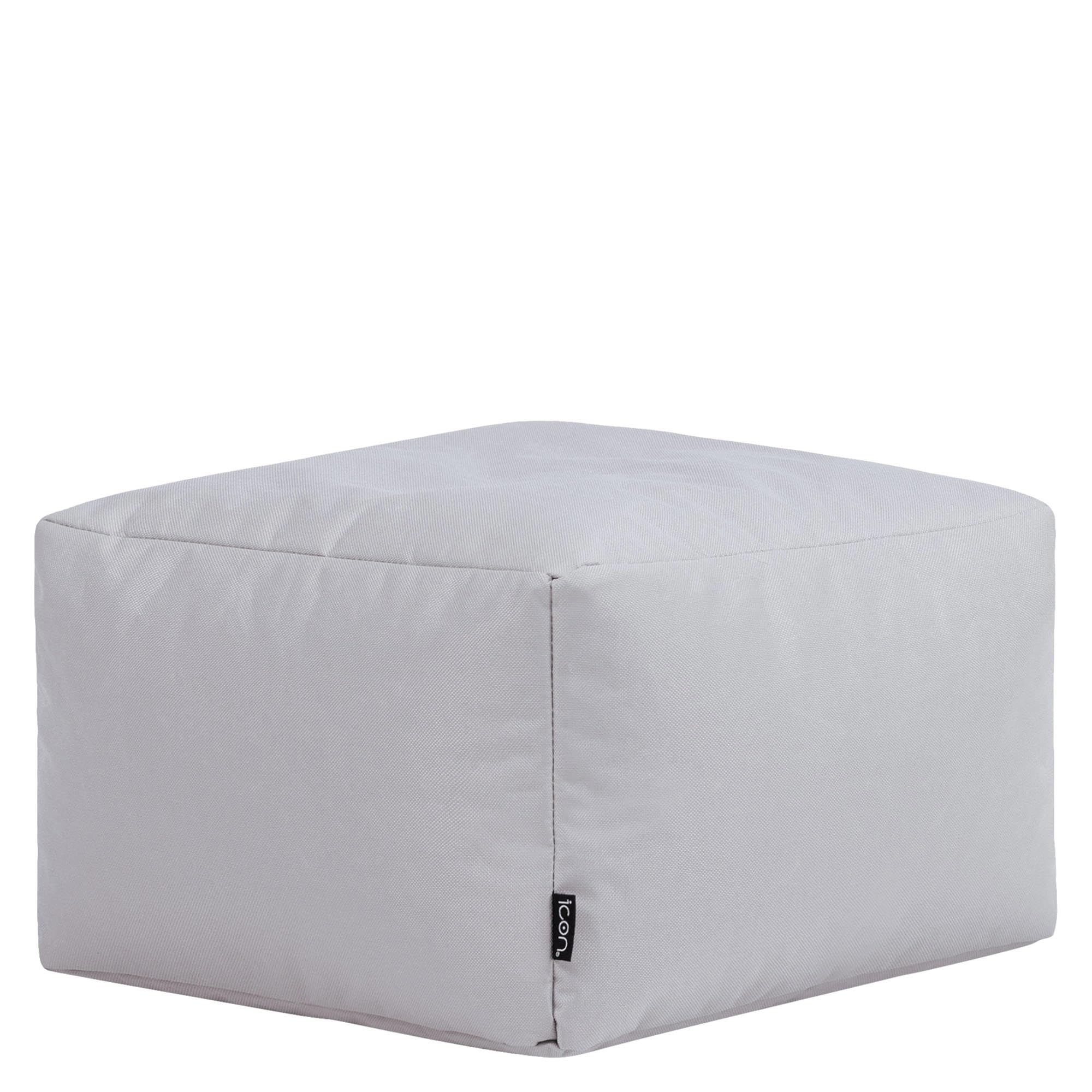 Bean Bag Bazaar Outdoor Bean Bag Footstool with Filling Included, Grey