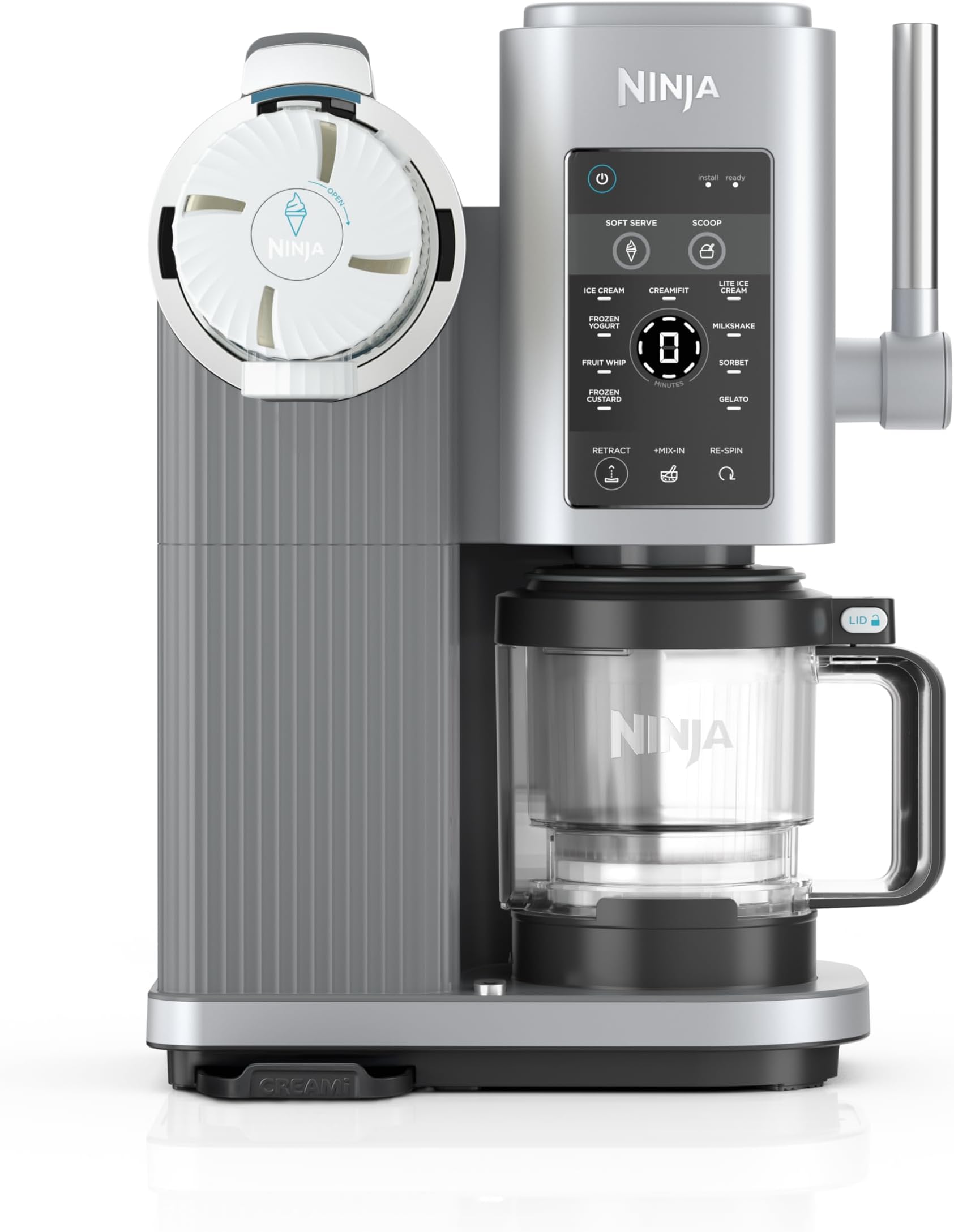 Ninja CREAMi Swirl Ice Cream and Soft Serve Maker, Sorbet, Milkshake, Frozen Yogurt, Low Calories Program & More, 13-in-1, Soft Serve Handle & (2) CREAMi Swirl 16oz Pints, For Kids & ALL ages, NC701C