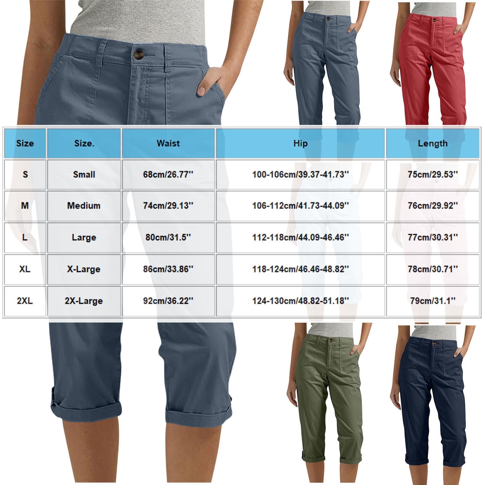 Women's Cropped Cargo Pants Summer Casual Elastic Waist Lightweight Stretch Rolled Hem Capris with Pockets Plus Size Golf Pants for Women Army Green