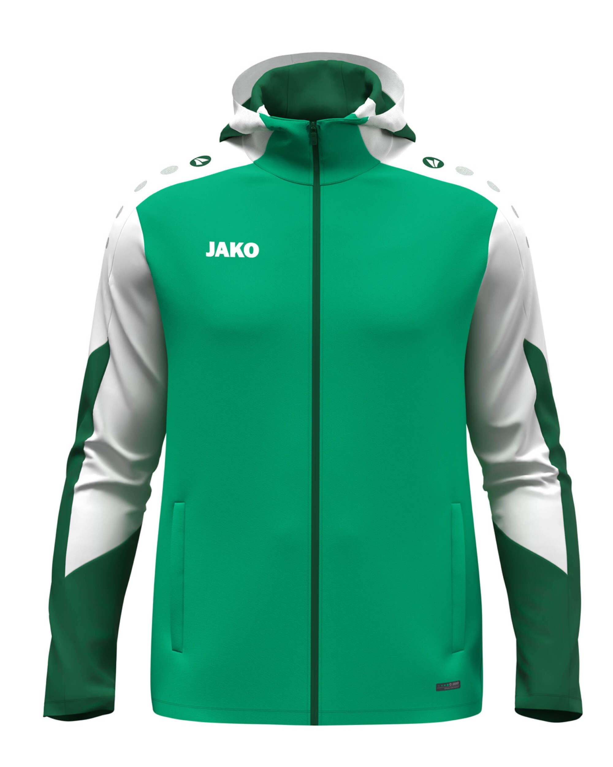 JAKO Unisex Kapuzenjacke Dynamic, grün/weiß/dunkelgrün, M
