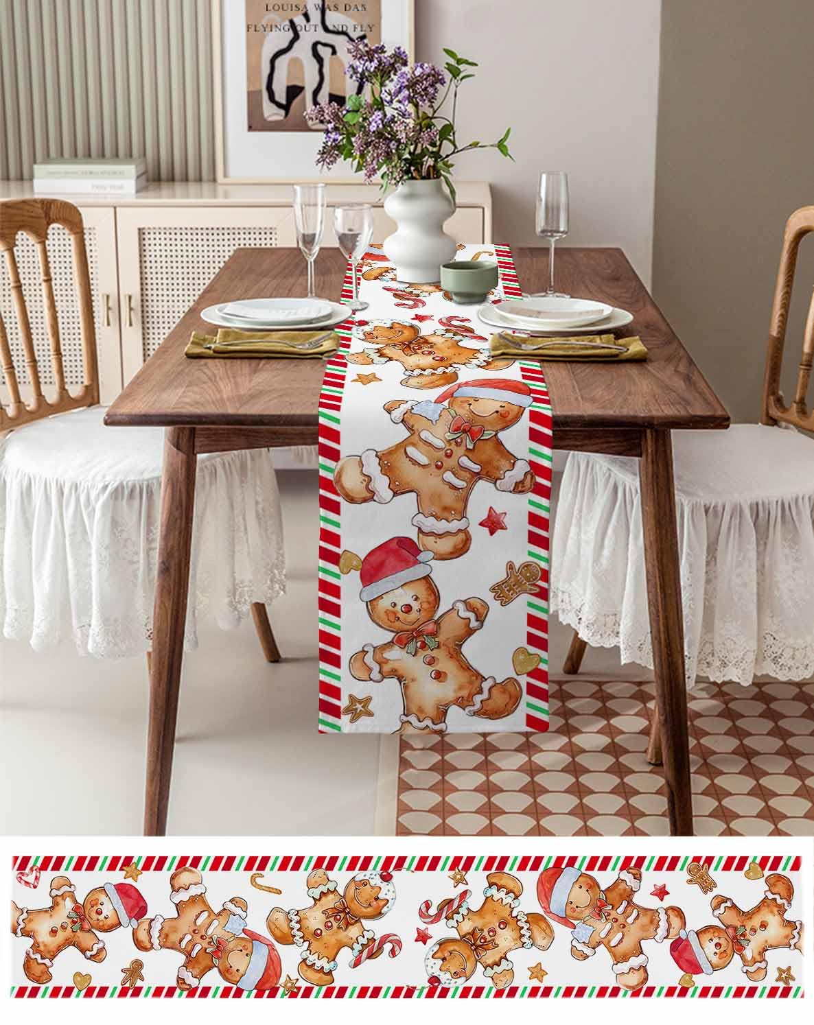 Amazon.com: Christmas Gingerbread Man Table Runner Fall