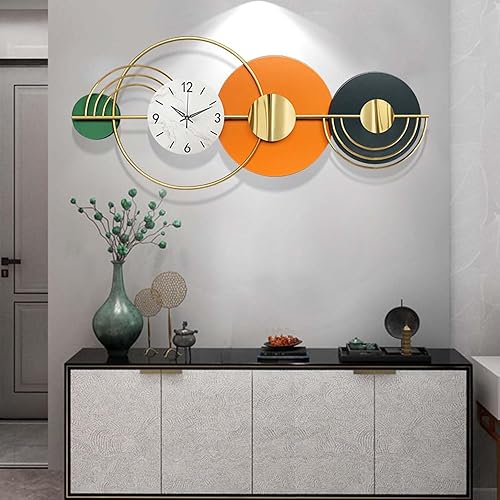 Miniatura 3 de Reloj decorativo de metal grande de 45 pulgadas, 3D, moderno, creativo, de pared, diseño artístico, silencioso, para decoración de sala de estar