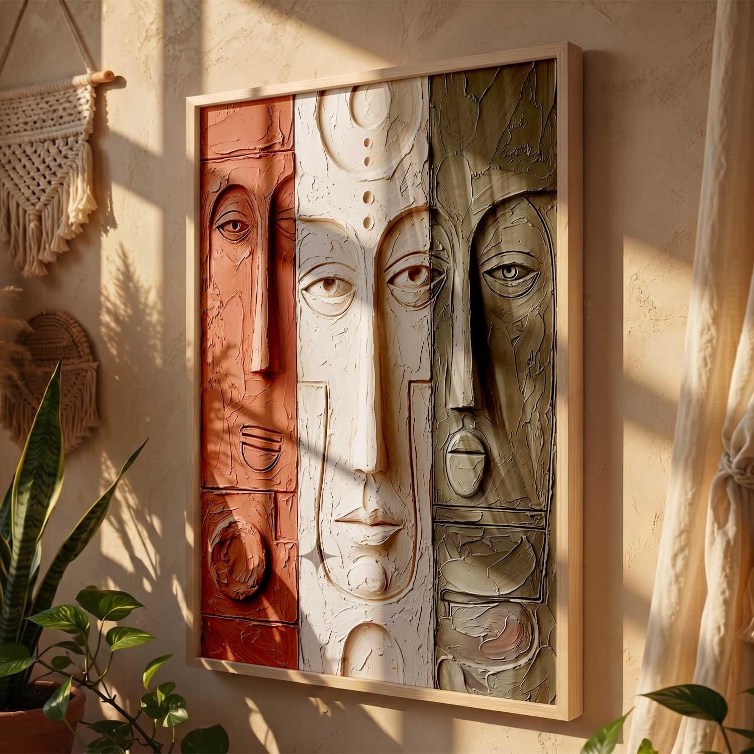 kotart Relief Face Wall Art - Modern Abstract Portrait Sculpture,| Aesthetic Paintings With Frame For Living Room Bed Room Hotel Wall Decor Digital Reprint (13x17 inch)-image-45