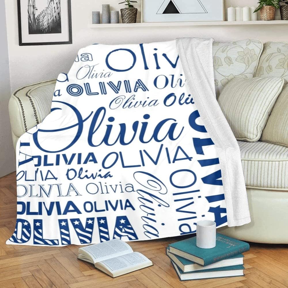 Personalized Baby Blankets with Name - Baby Blankets for Boys - Custom Baby Swaddle Blanket (Name 7, 50" x 60")