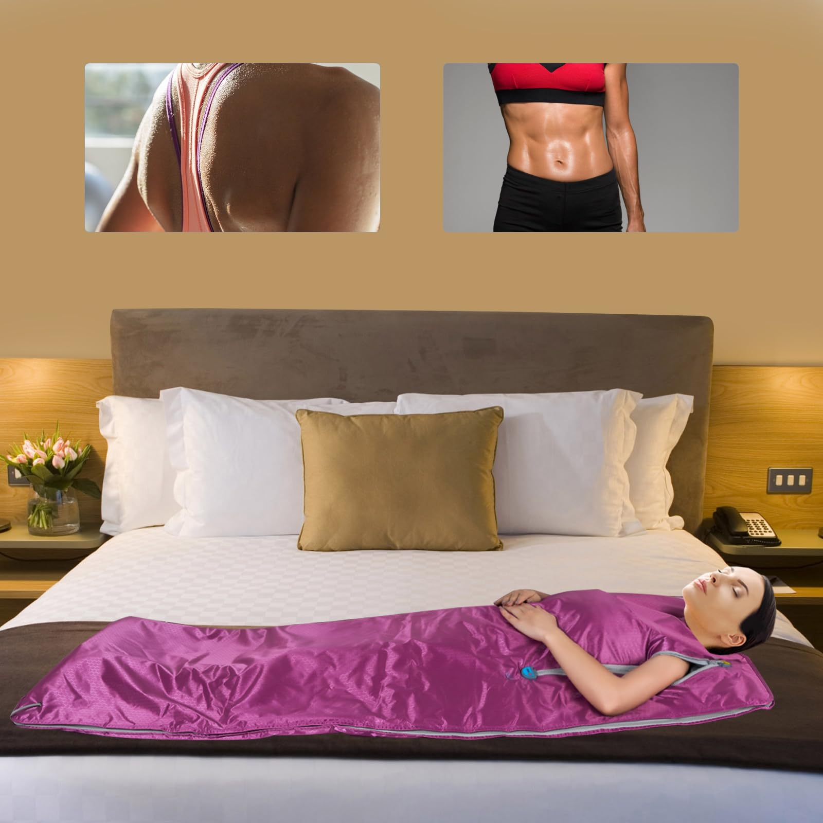 Coperta per sauna a infrarossi, 650 W, per bruciare i grassi, per casa, spa, controllo della temperatura, funzione timer, per terapia termica, pieghevole, senza fili, versatile, per adulti, 180 x 80