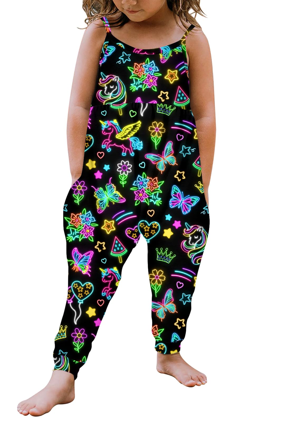 Yousie Toddler Girls Kids Rompers Jumpsuit Summer Spring Outfits 1-8 Years