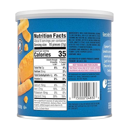 Miniatura 2 de Gerber Snacks para Baby Lil Crunchies Cheddar suave 148 onzas