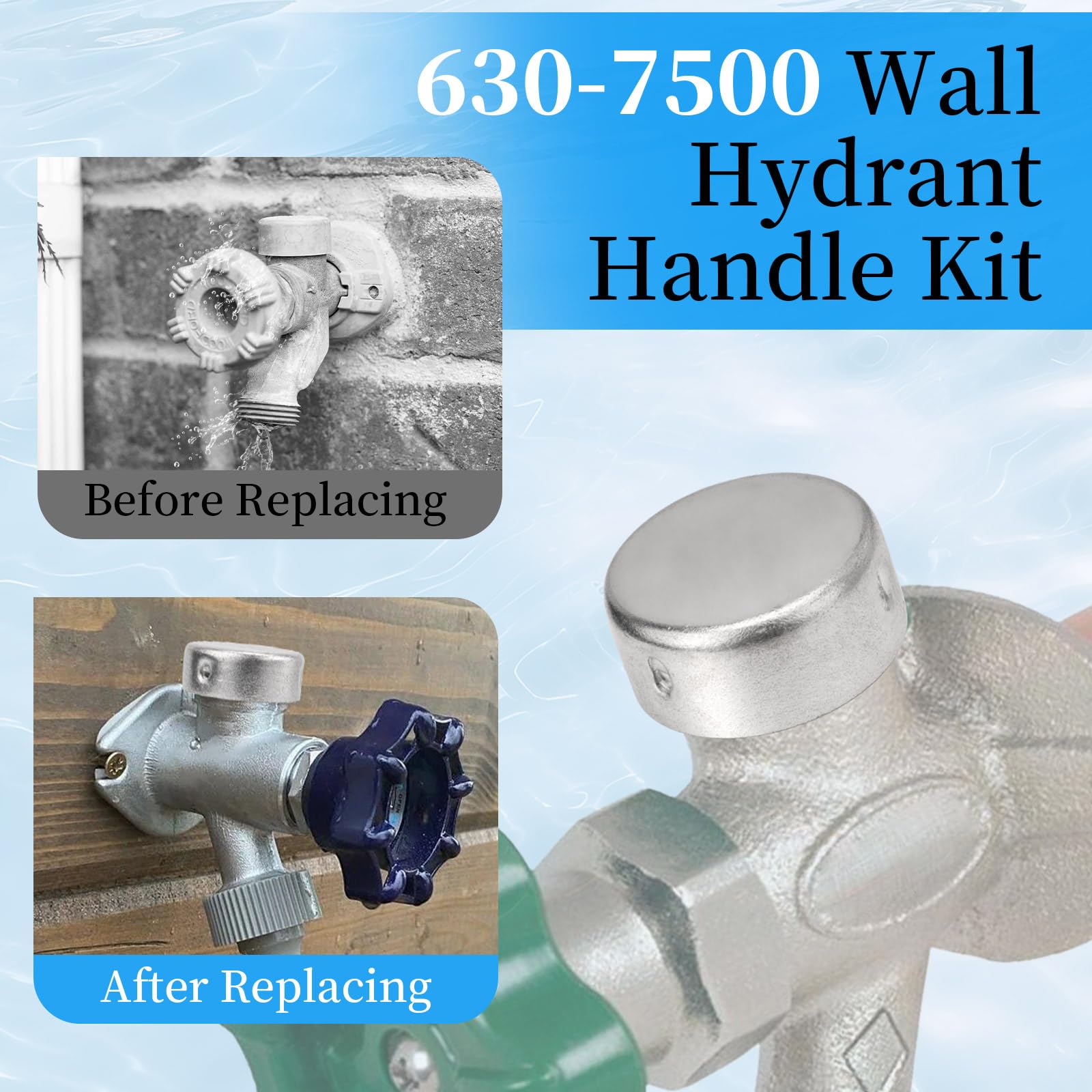 630-7500 - Kit de reparación de interruptor de vacío de repuesto para Prier 400 500 Series, 2 unidades de accesorios de reparación de hidrantes de pared para grifo al aire libre, conjunto de émbolo de