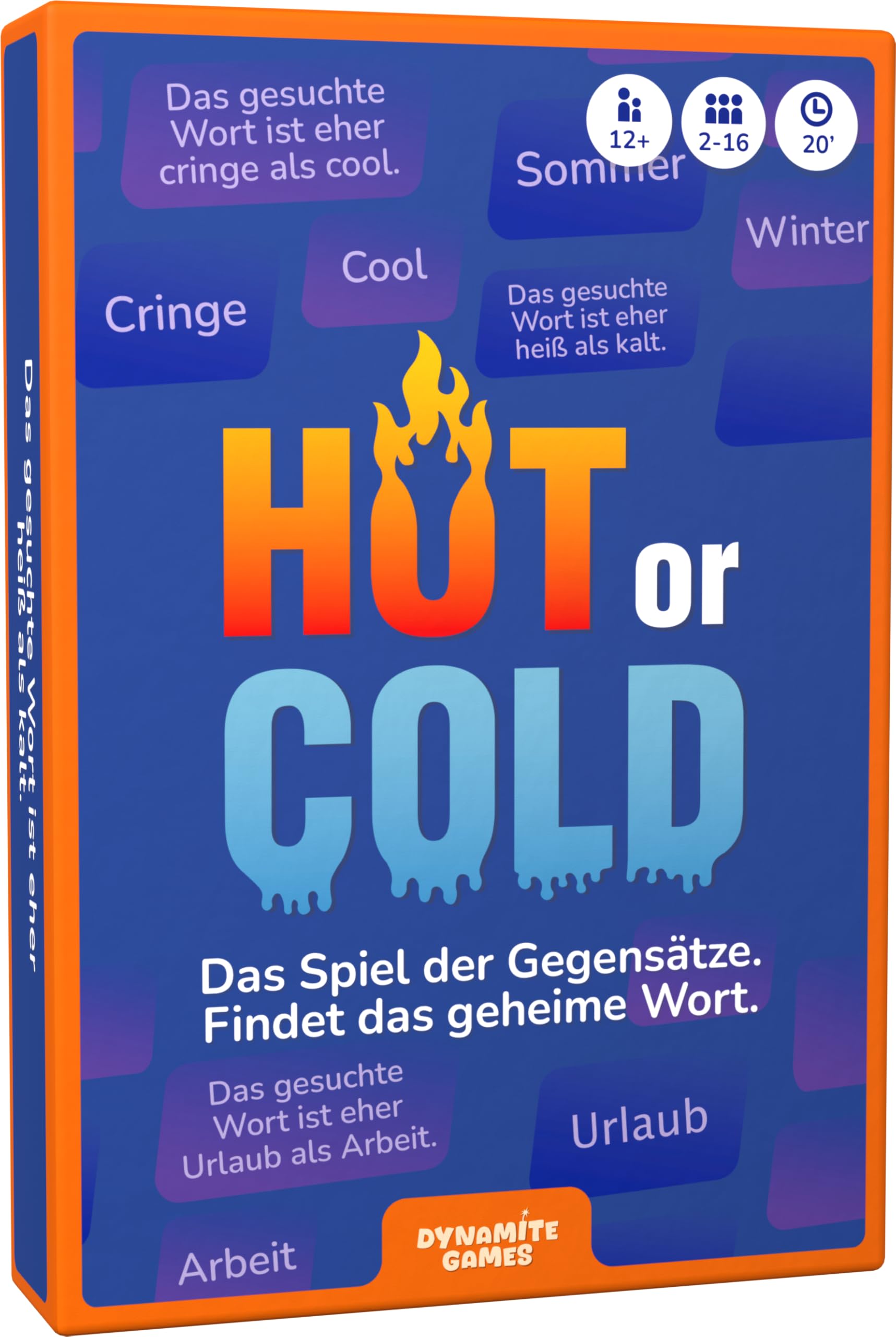 DYNAMITE GAMES Hot or Cold - Das Spiel der Gegensätze - Findet das geheime Code Wort - Seid Ihr auf Einer Wellenlänge? Kartenspiel für Erwachsene & Jugendliche - 2–16 Spieler – Ab 12 Jahren