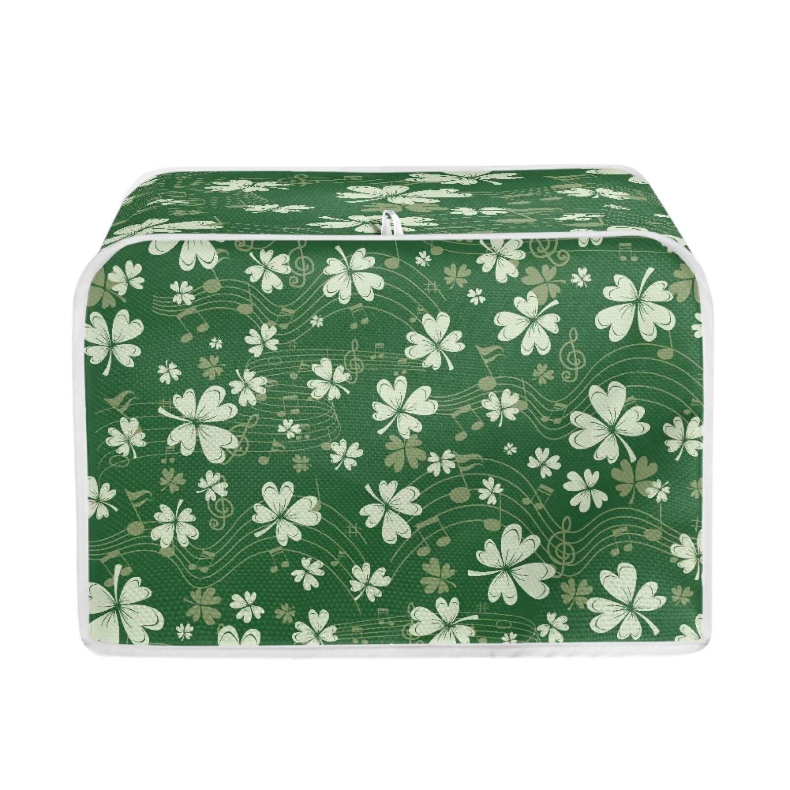 Clover Musical Toaster Covers Multicolor Waterproof Decorative Bread Toaster Cover for St. Patrick's Day Compatible with Most 2 Slice Toasters Dust Proof Fingerprint Cover Durable