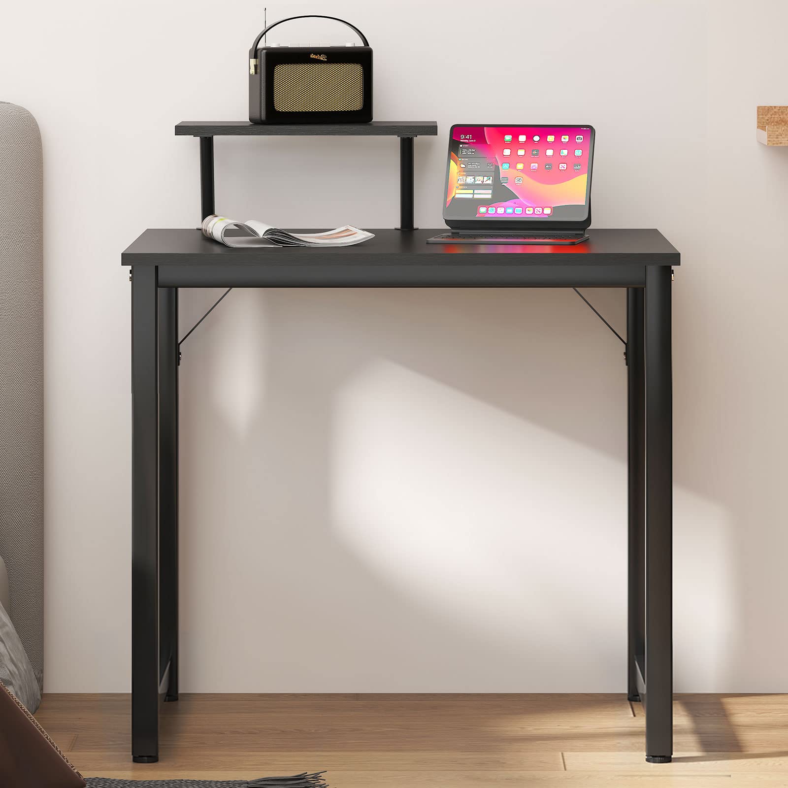 SogesHome Scrivania per computer piccolo tavolo da ufficio 80 cm scrivania con espositore per casa e ufficio