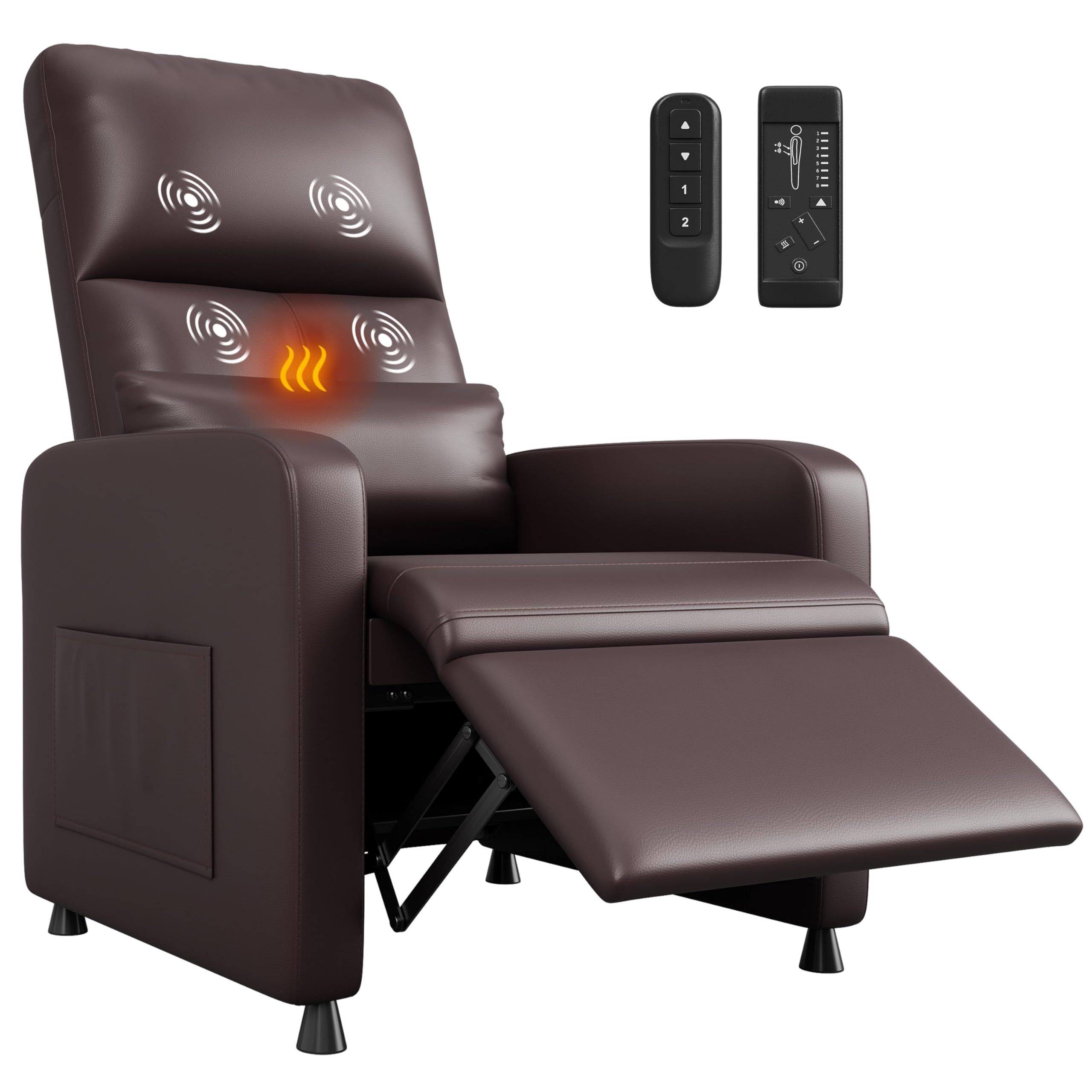 GarveeHome Fernsehsessel Elektrisch Relaxsessel Ruhesessel, massagesessel mit wärmefunktion, Verstellbarer Fernsehsessel mit Fußstütze, Einzelsofa,für Wohnzimmer, Schlafzimmer oder Büro (Weiß)