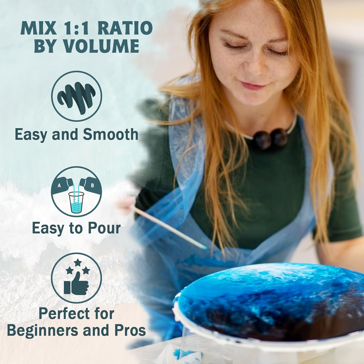 IGaiety Epoxy Resin, 64 OZ Epoxy Resin Kit, Fast Curing Clear Casting and Coating Epoxy Kit No Yellowing High Gloss Craft Resin for Wood Table Top, DIY Art Crafts (32 OZ+32 OZ)
