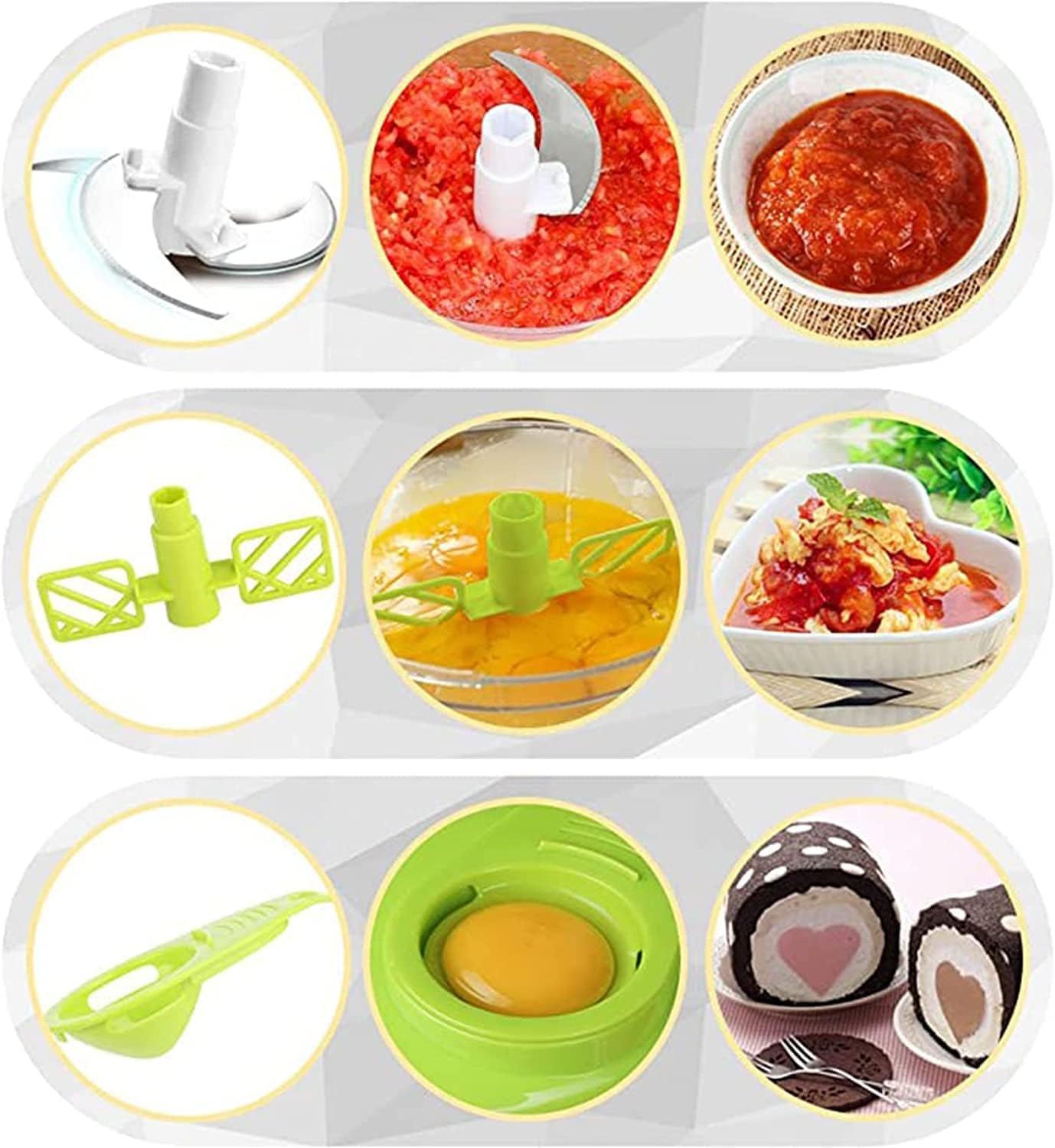 Picadora manual de alimentos, picadora de verduras de 1200 ml, trituradora de alimentos de cocina con mango y cubierta, adecuada para cebollas, ajo, pimientos, zanahorias, jengibre, frutas (verde)