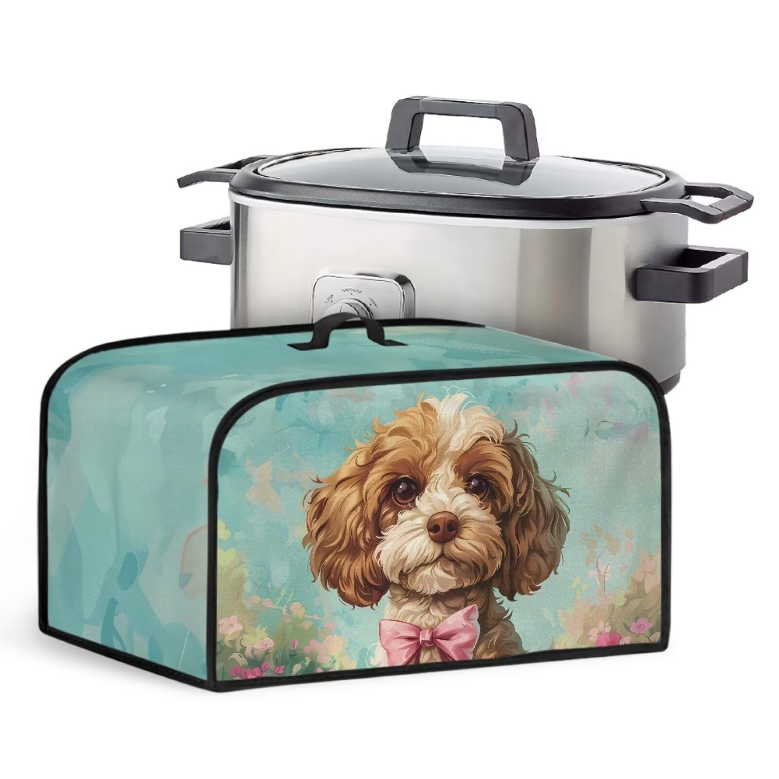 Cute Puppy Slow Cooker Carrying Case Fancy Kitchen Accessories Washable Reusable Kitchen Utensil Cover Suitable for Most Sizes