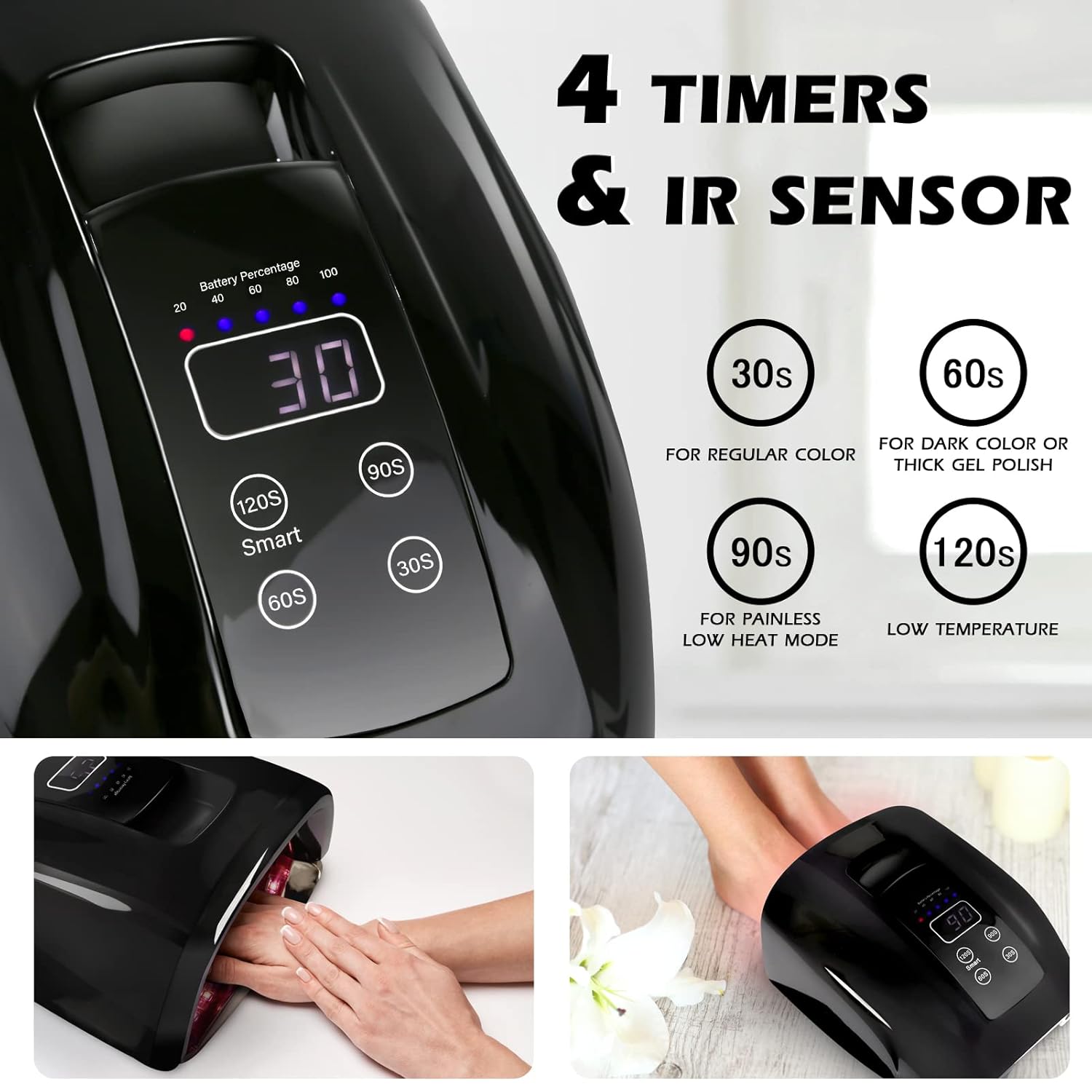 Nail Perfection: Review of the 90W Professional Wireless UV LED Nail Lamp